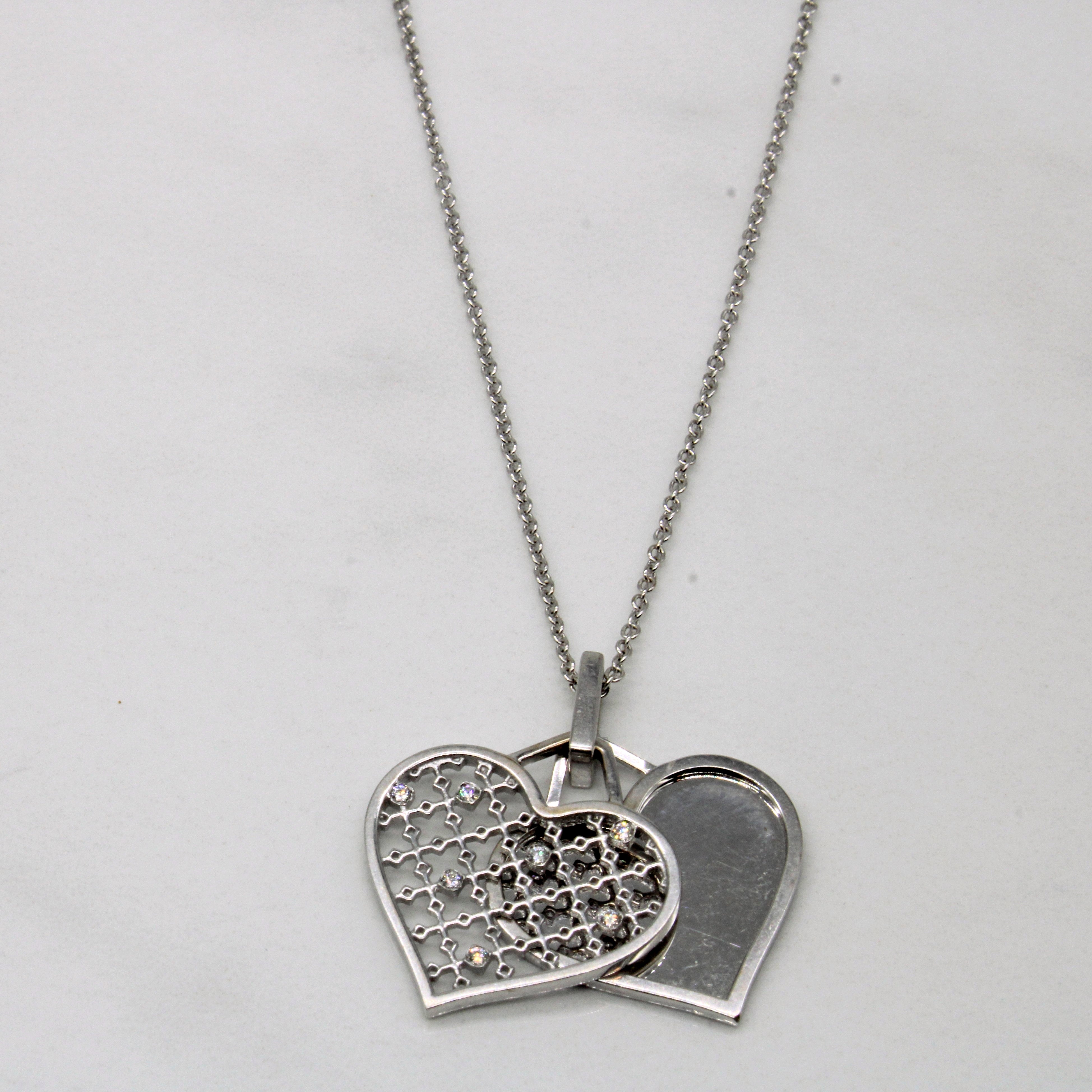 Birks' Diamond Lattice Heart Necklace | 0.04ctw | 16" |