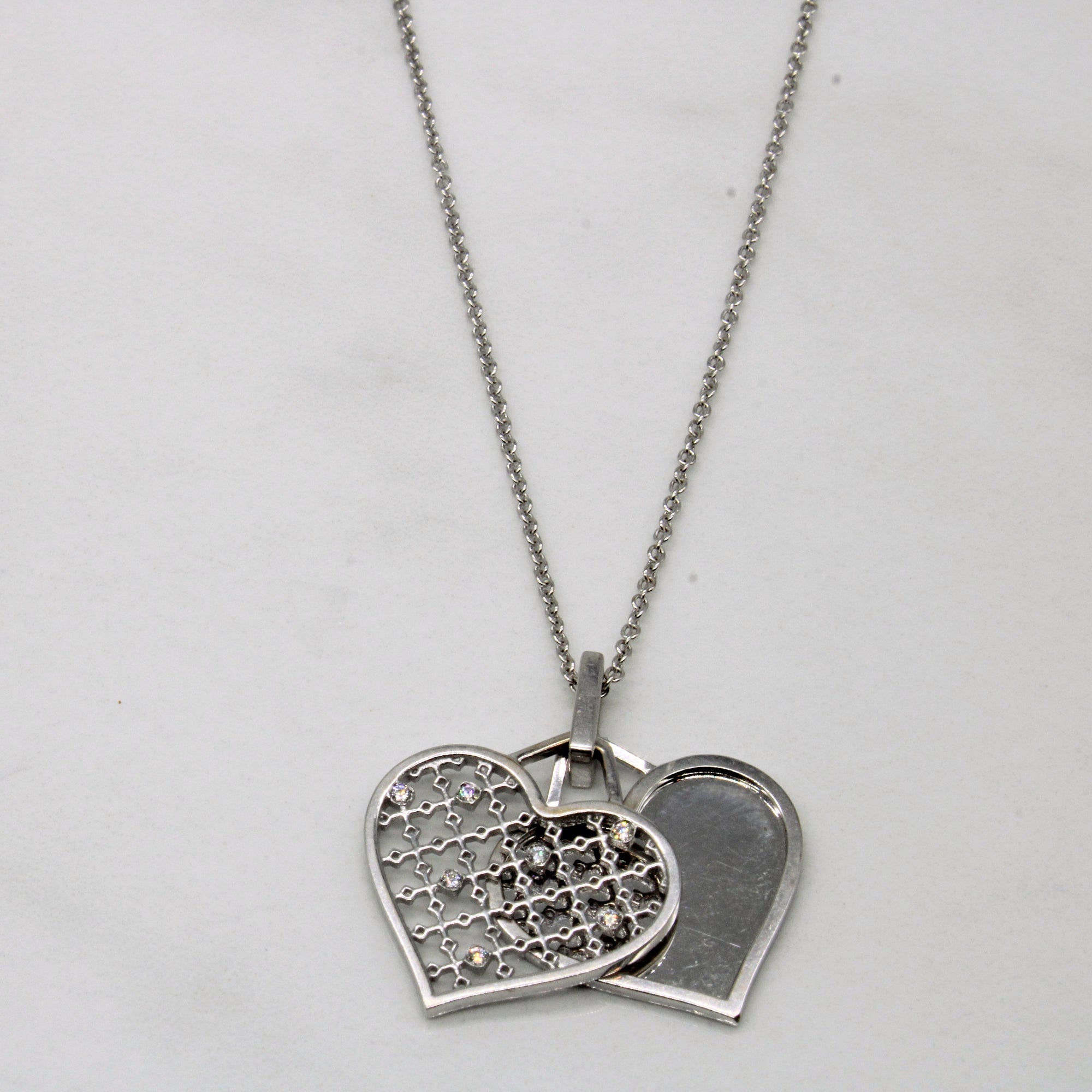 Birks' Diamond Lattice Heart Necklace | 0.04ctw | 16