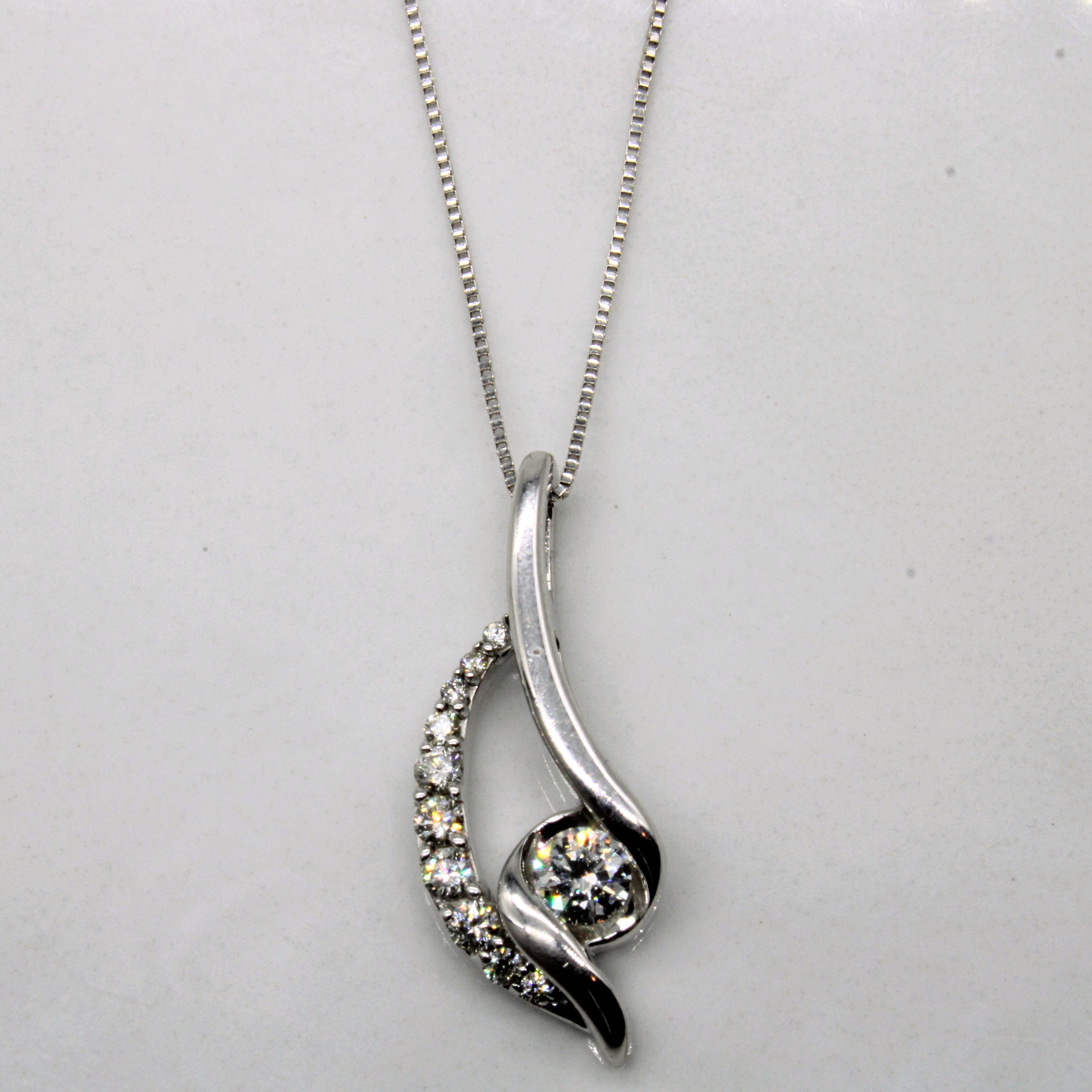 Diamond Swirl Necklace | 0.30ctw | 19" |