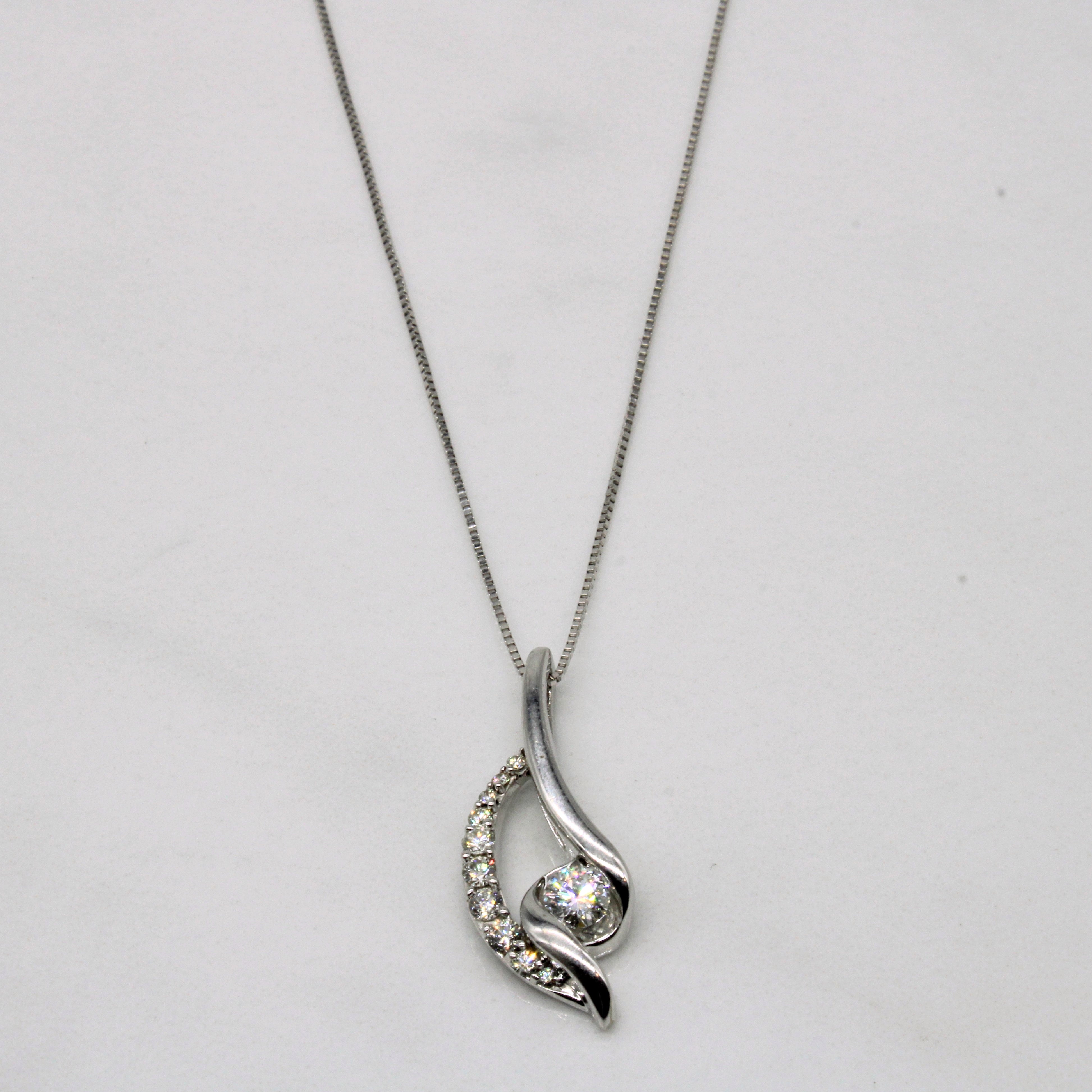 Diamond Swirl Necklace | 0.30ctw | 19" |