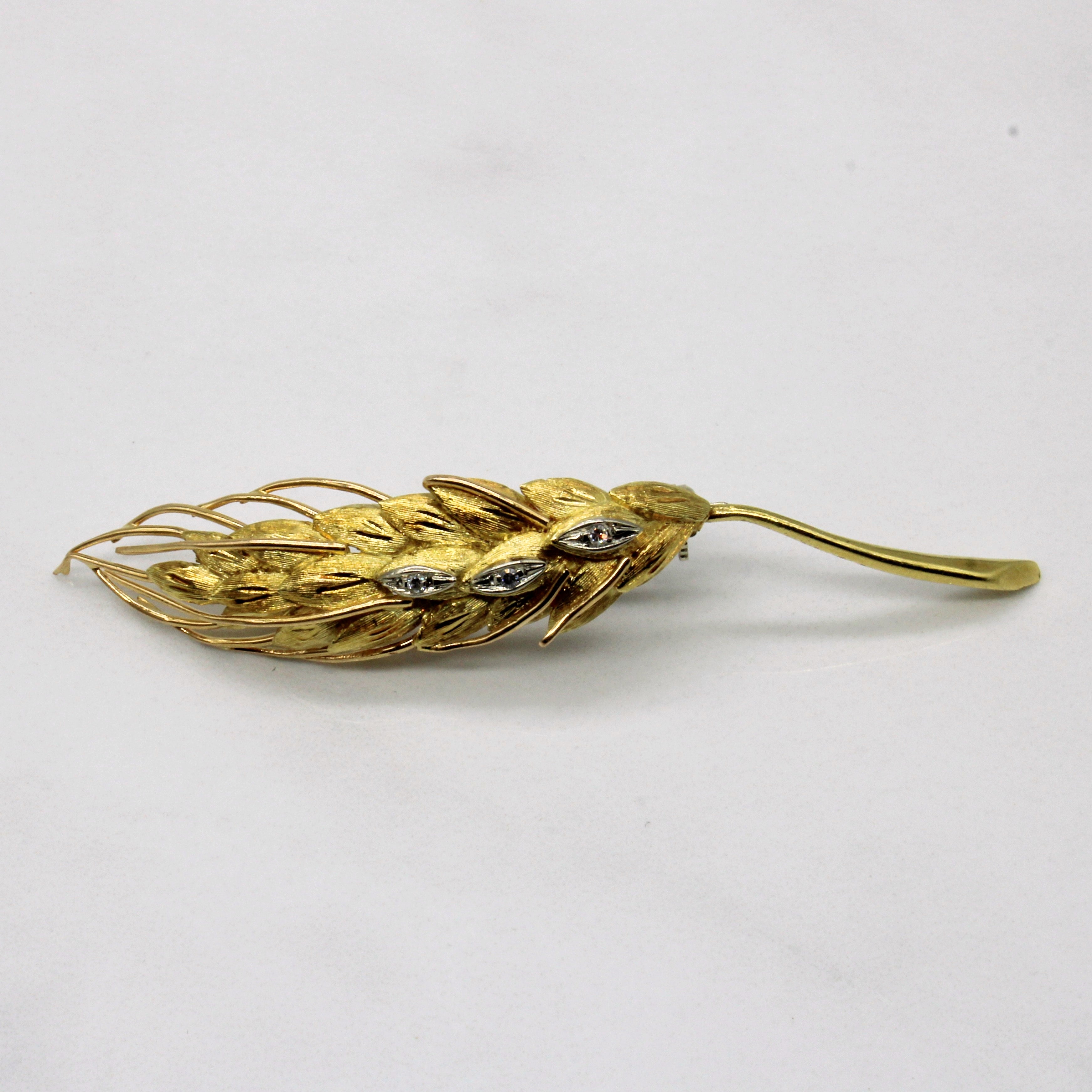 Diamond Wheat Brooch | 0.02ctw |