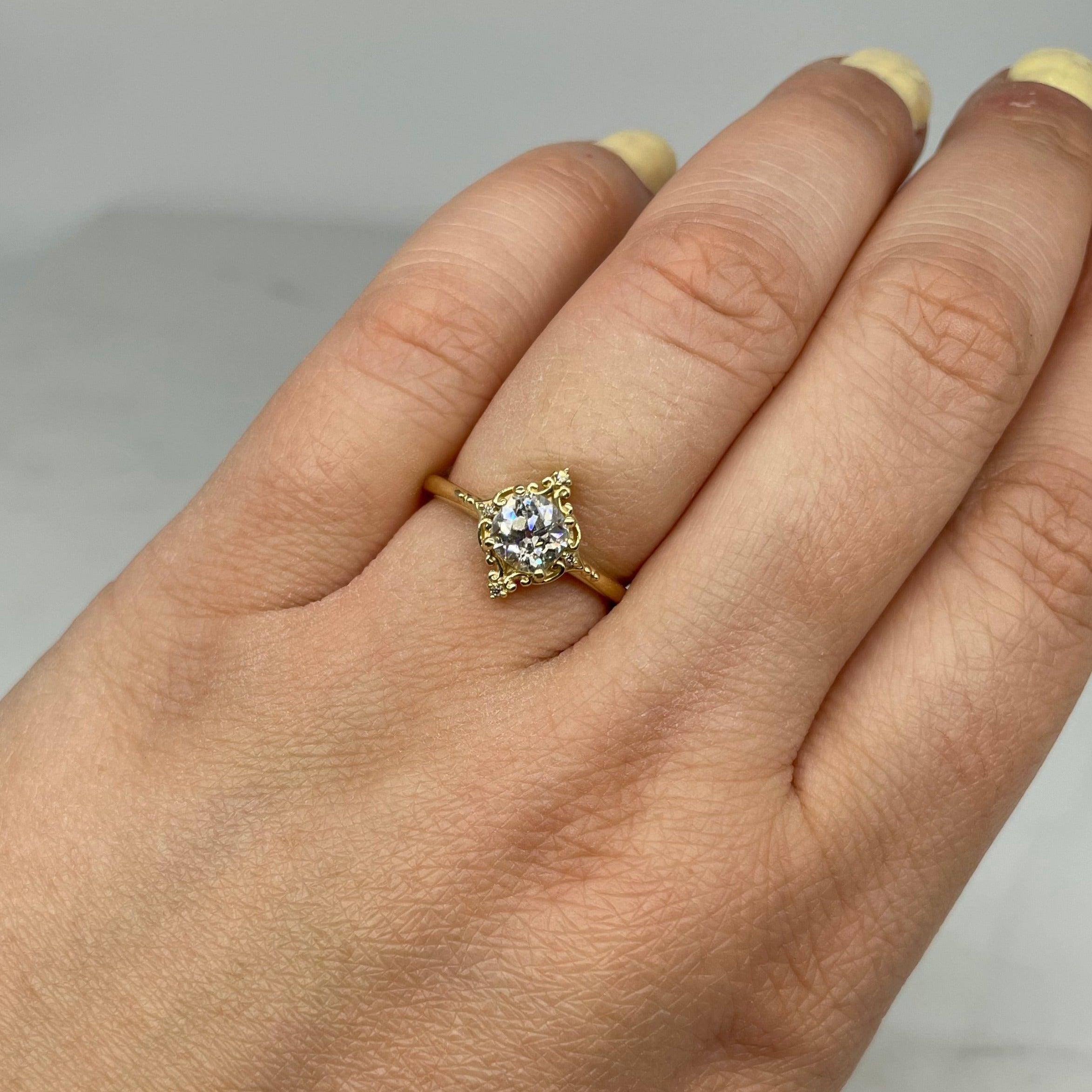 Bespoke' Pale Champagne Old Mine Diamond Ring | 0.86ctw | SZ 7.25 |