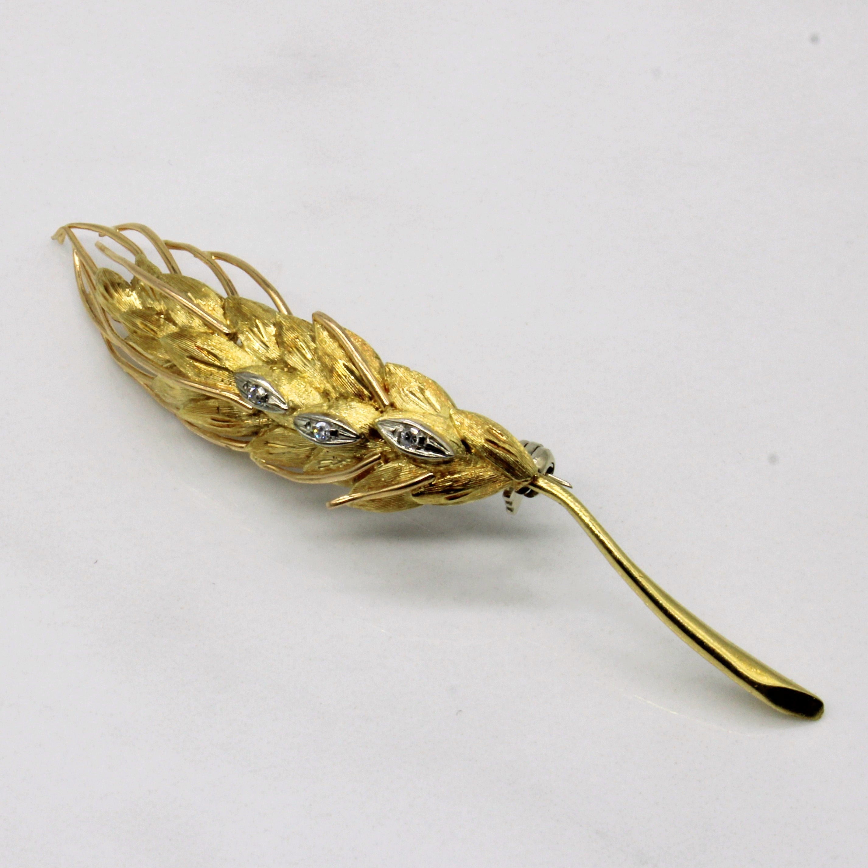 Diamond Wheat Brooch | 0.02ctw |