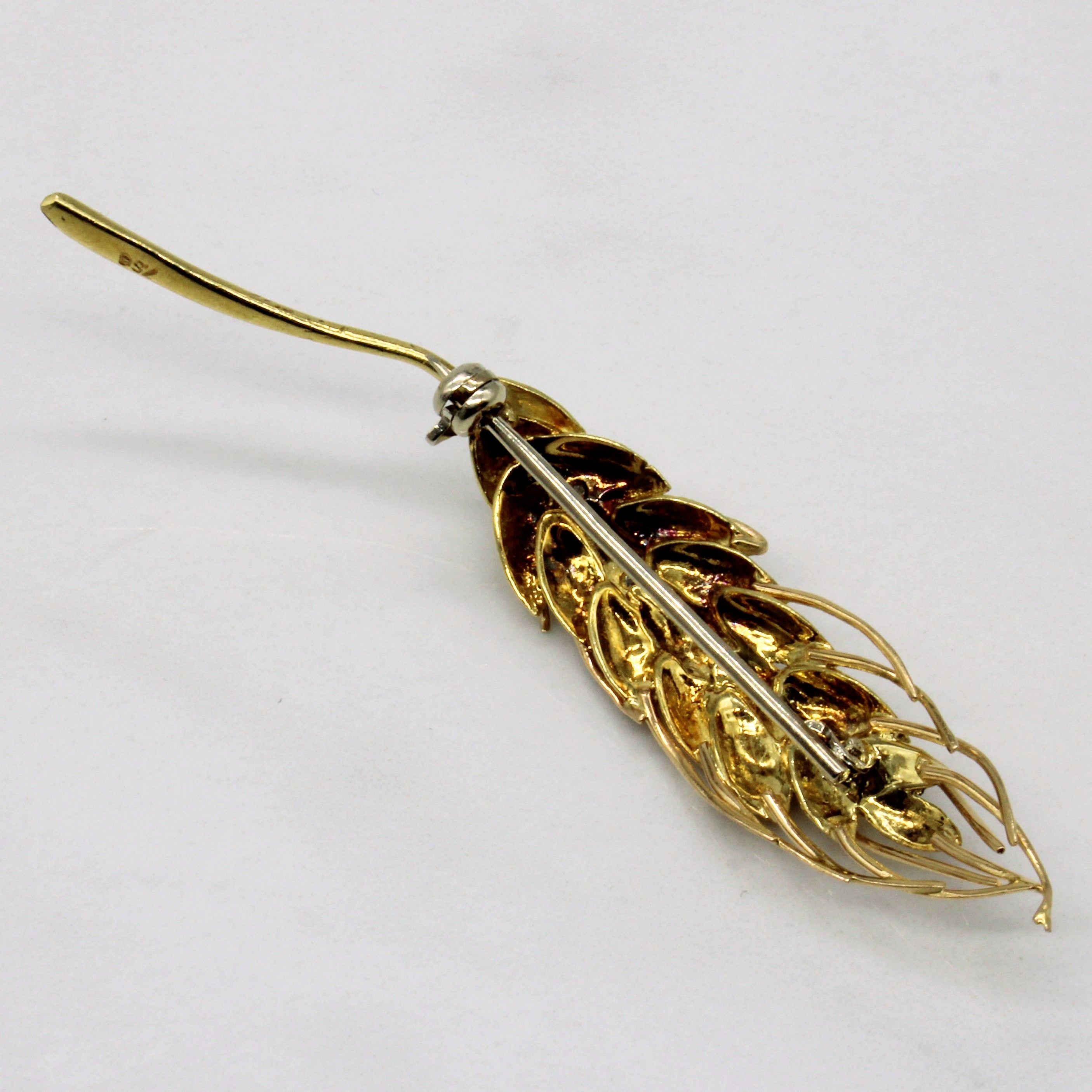 Diamond Wheat Brooch | 0.02ctw |