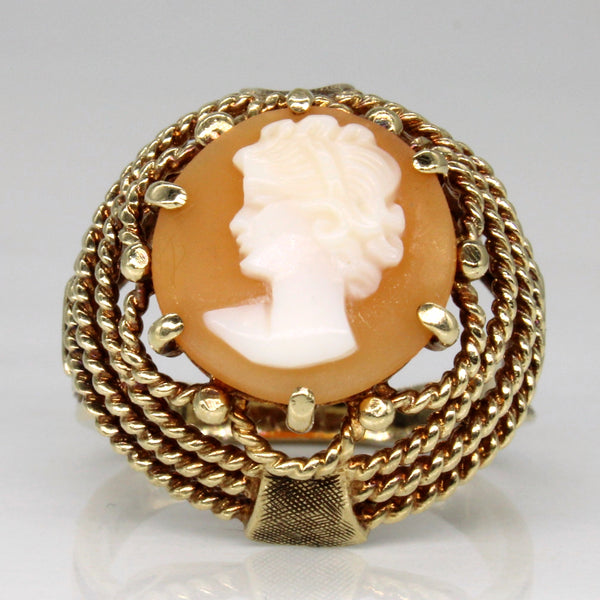Carved Shell Cameo Ring | 3.00ct | SZ 5.5 |