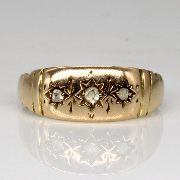 Three Stone Diamond Vintage Ring | 0.12ctw | SZ 7 |