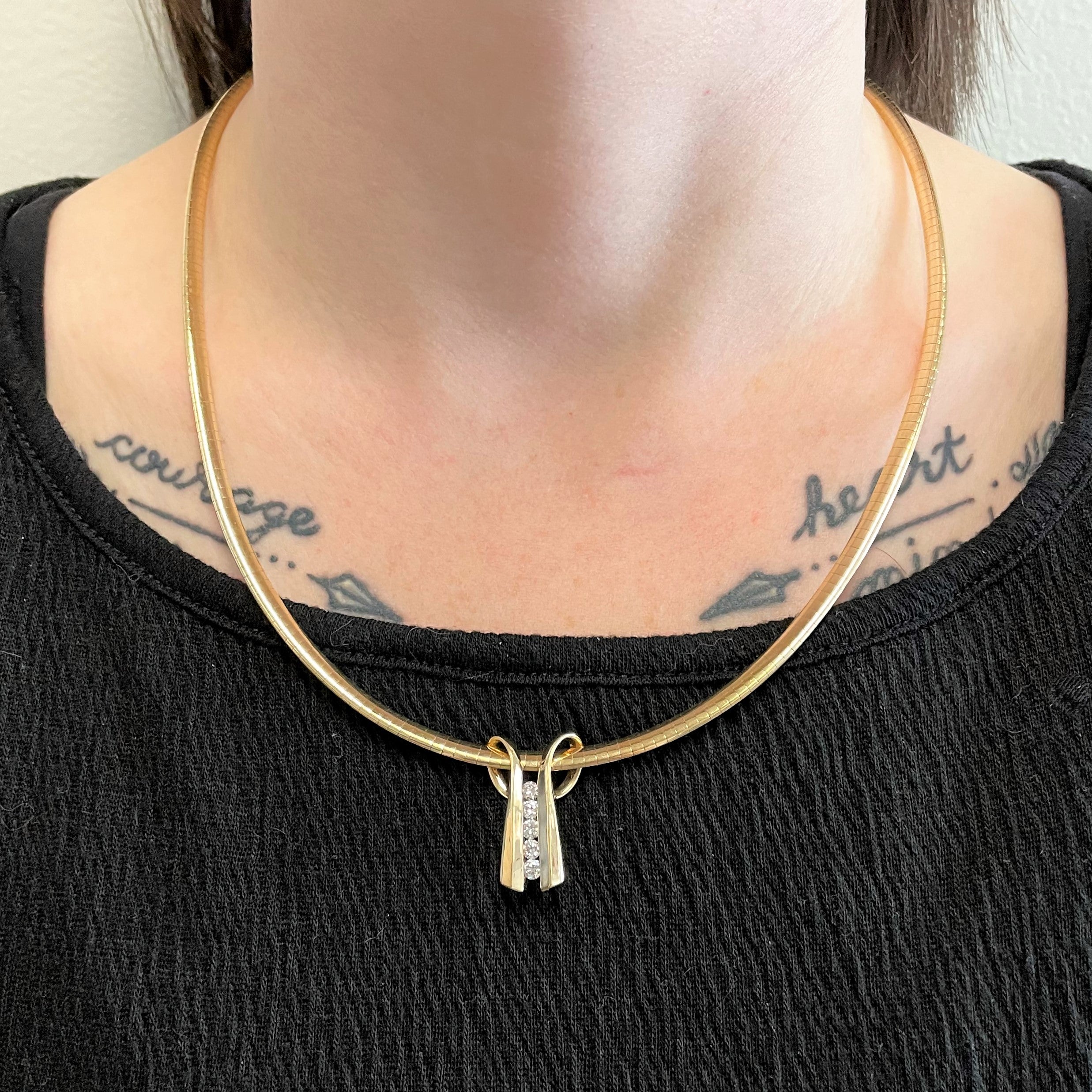 Diamond Omega Necklace | 0.55ctw | 20" |