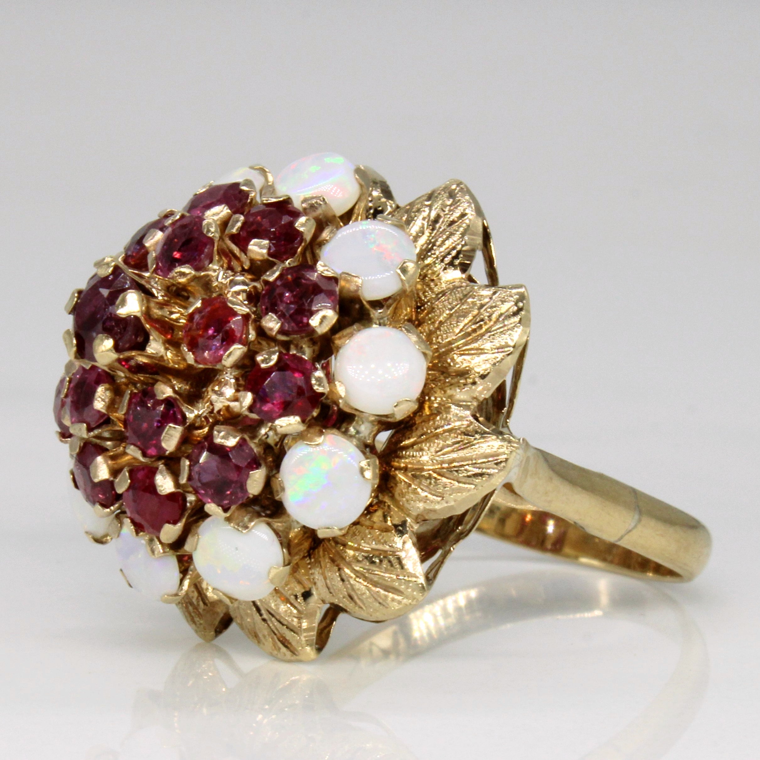 Ruby & Opal Cocktail Ring | 1.65ctw, 1.00ctw | SZ 7.5 |