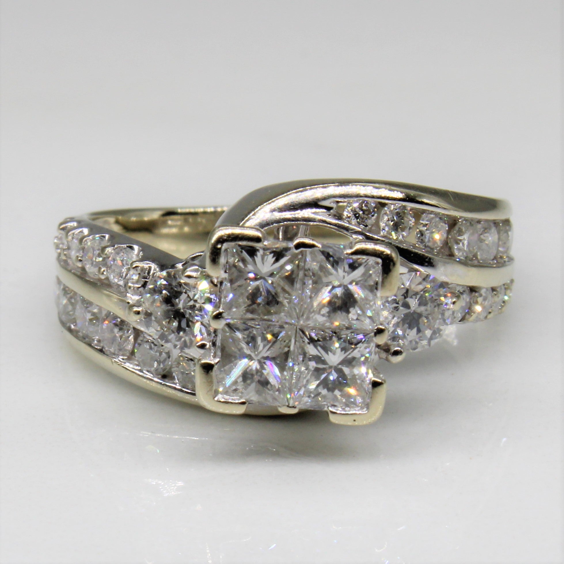 Diamond Cluster Bypass Ring | 1.25ctw | SZ 6 |