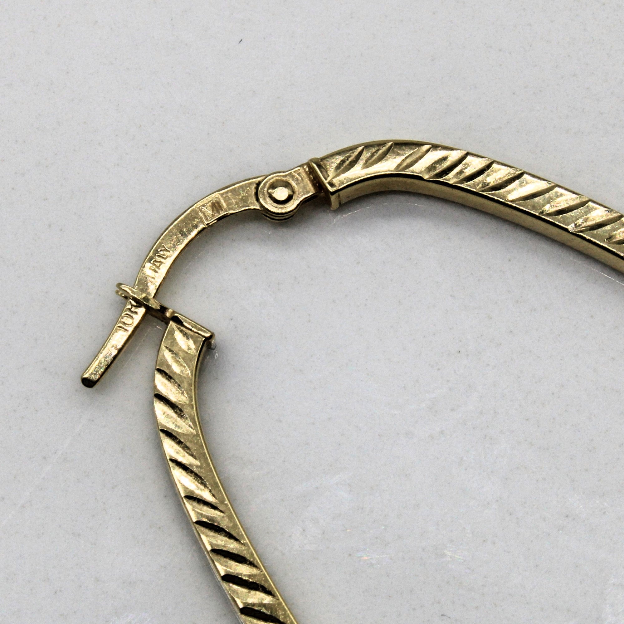 Textured Oval Hoop Earrings |