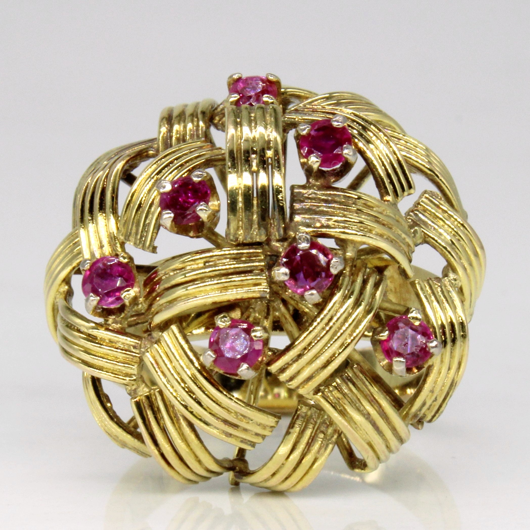 Braided Ruby Cocktail Ring | 0.45ctw | SZ 6.75 |