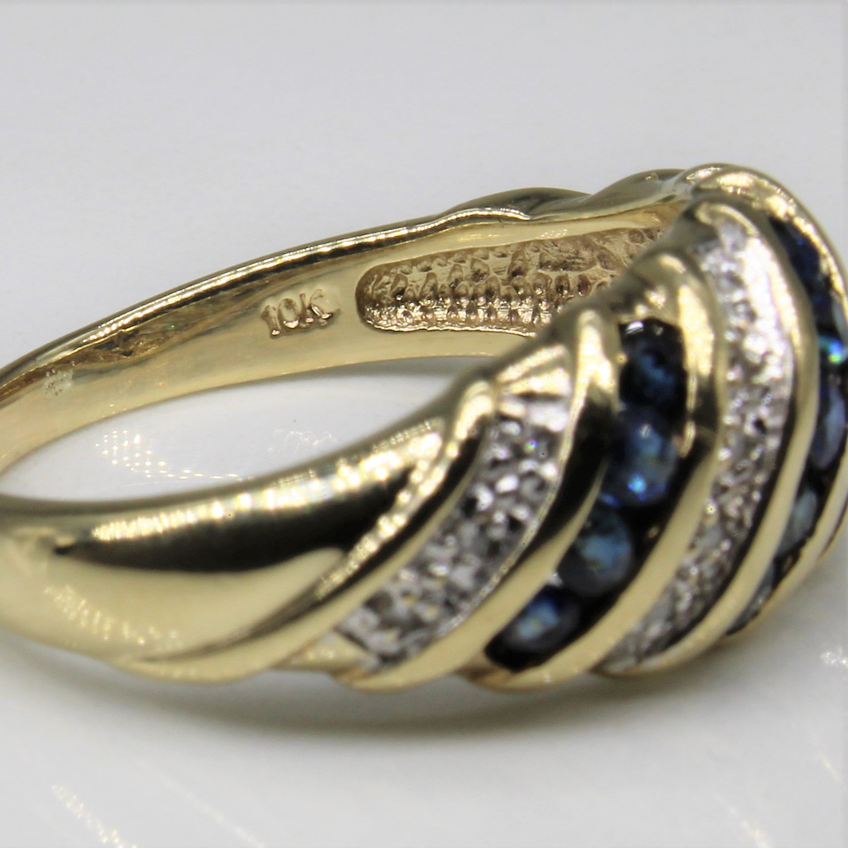 Sapphire & Diamond Dome Ring | 0.50ctw, 0.05ctw | SZ 7.25 |