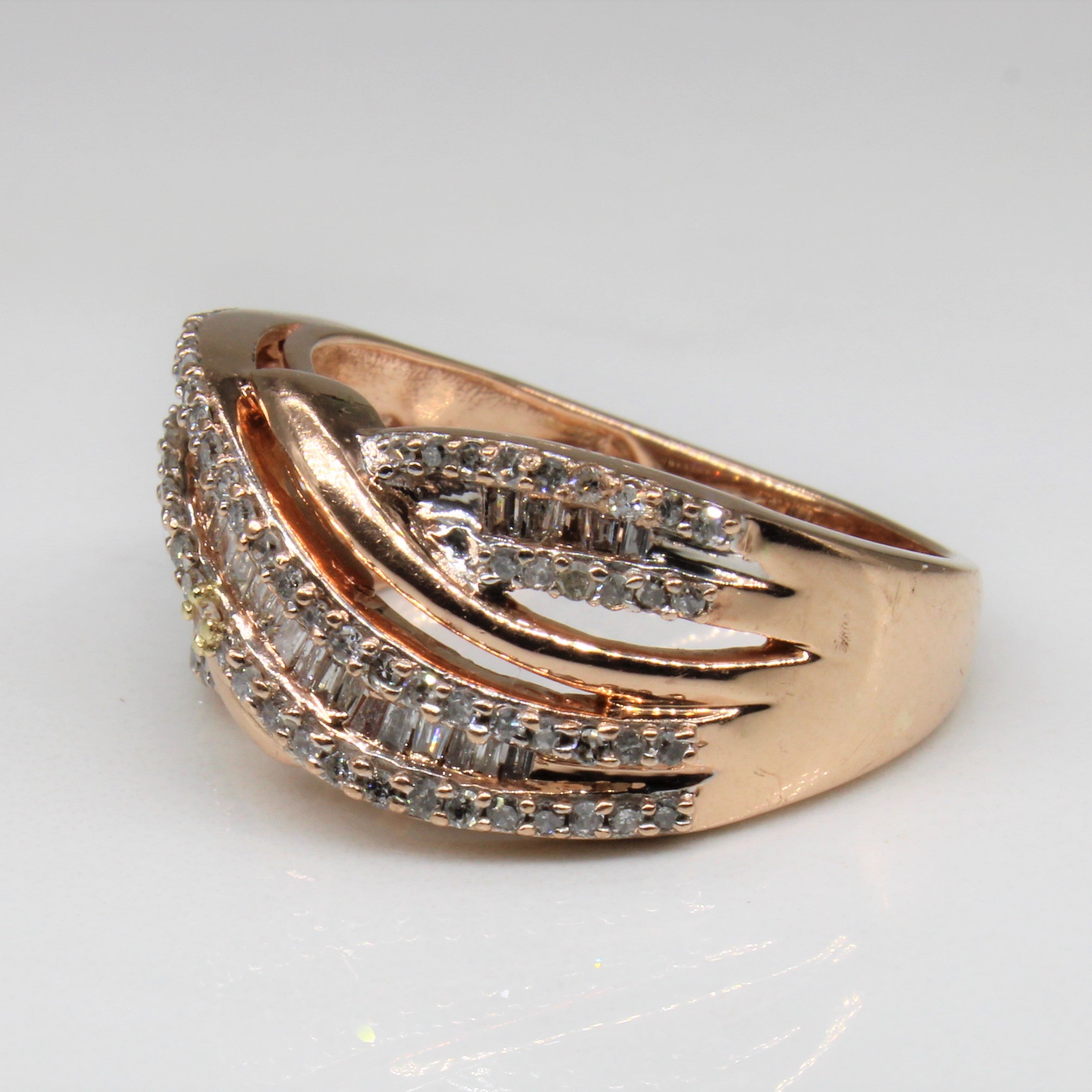 Bypass Diamond Rose Gold Ring | 0.50ctw | SZ 7.25 |