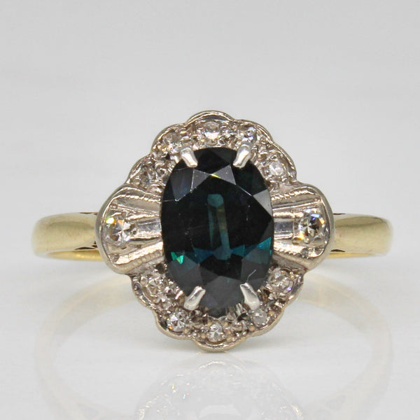 Mid Century Sapphire & Diamond Ring | 0.96ct, 0.09ctw | SZ 5.75 |