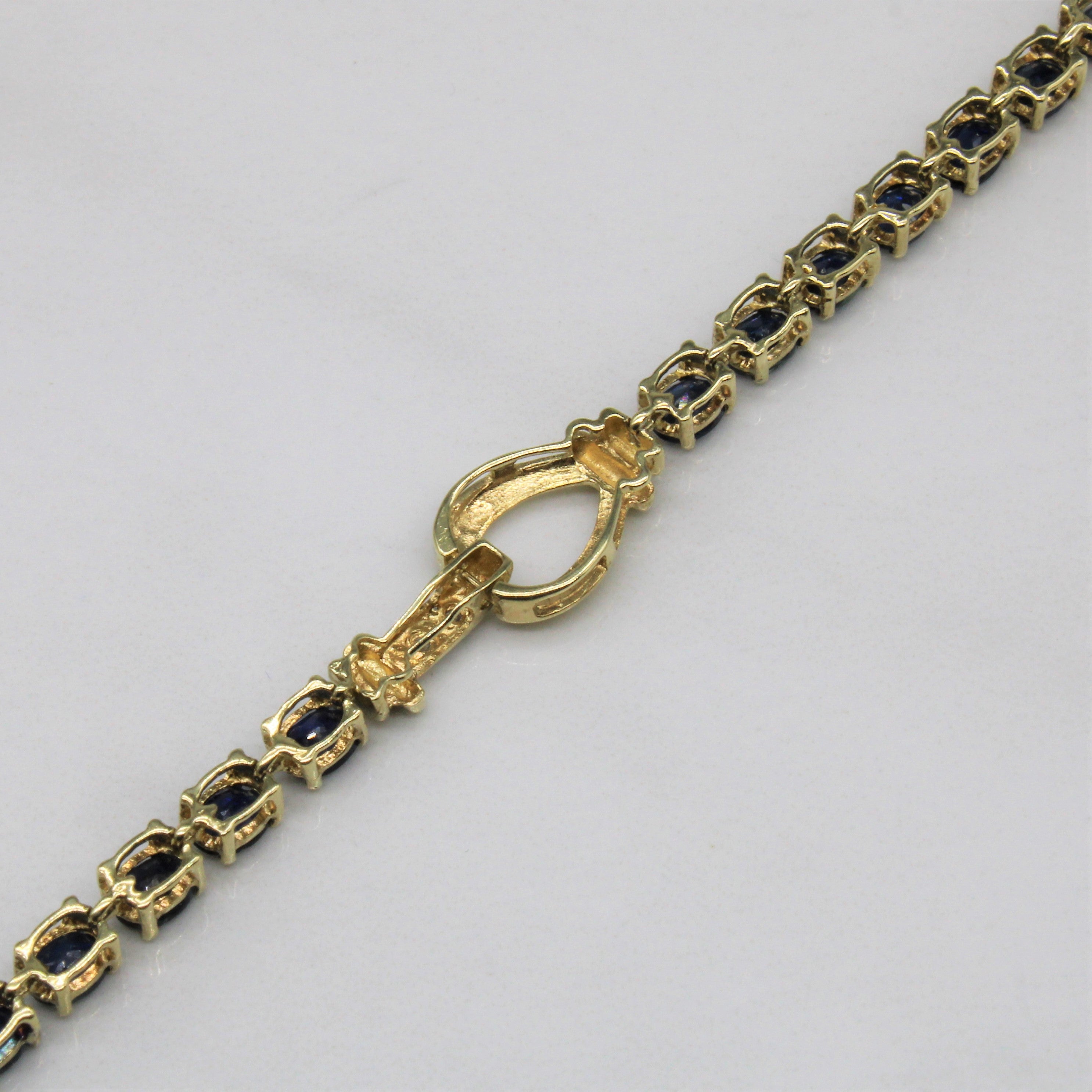 Sapphire & Diamond Link Bracelet | 4.50ctw, 0.03ctw | 7" |