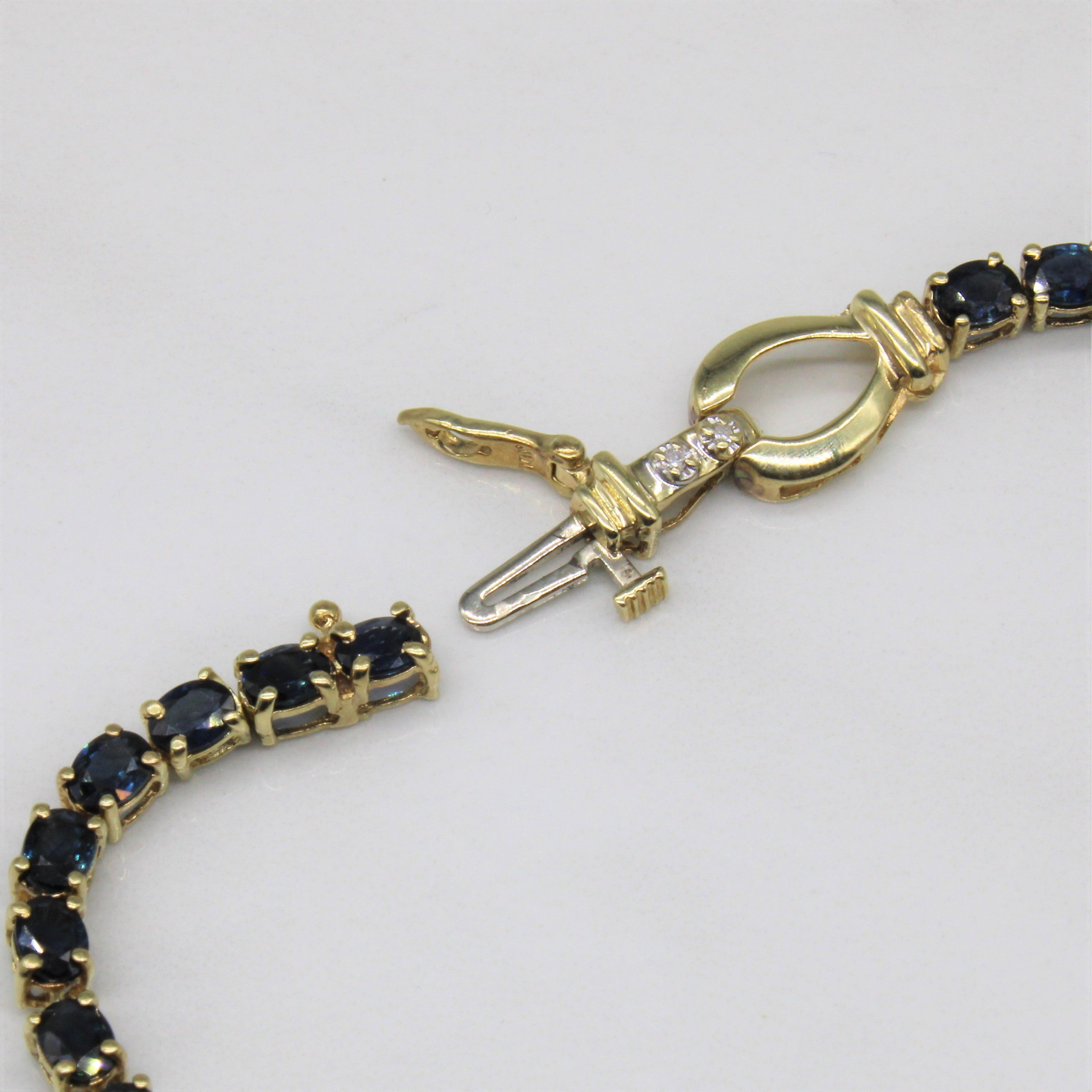 Sapphire & Diamond Link Bracelet | 4.50ctw, 0.03ctw | 7" |