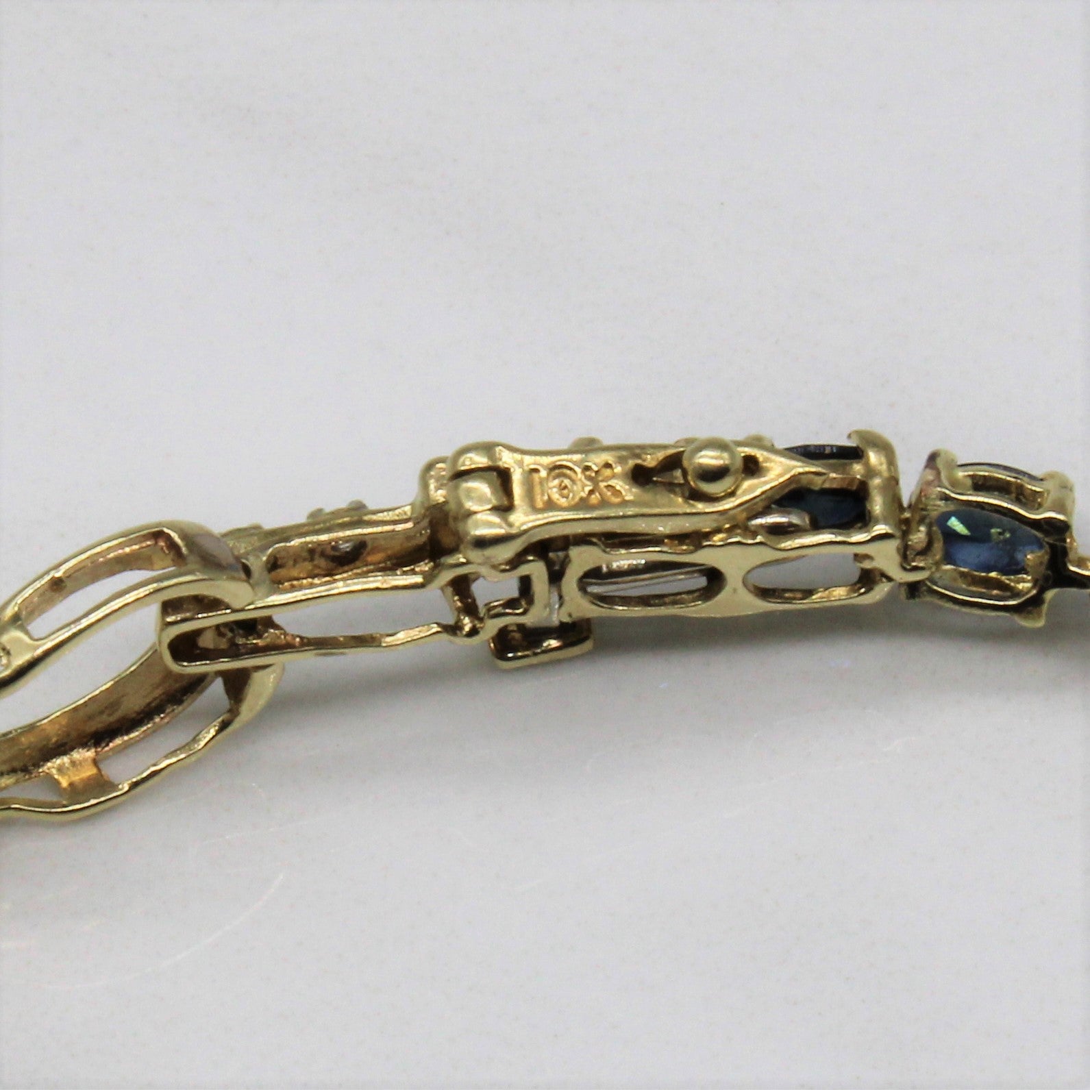 Sapphire & Diamond Link Bracelet | 4.50ctw, 0.03ctw | 7" |