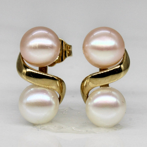 Two Tone Pearl Earrings |