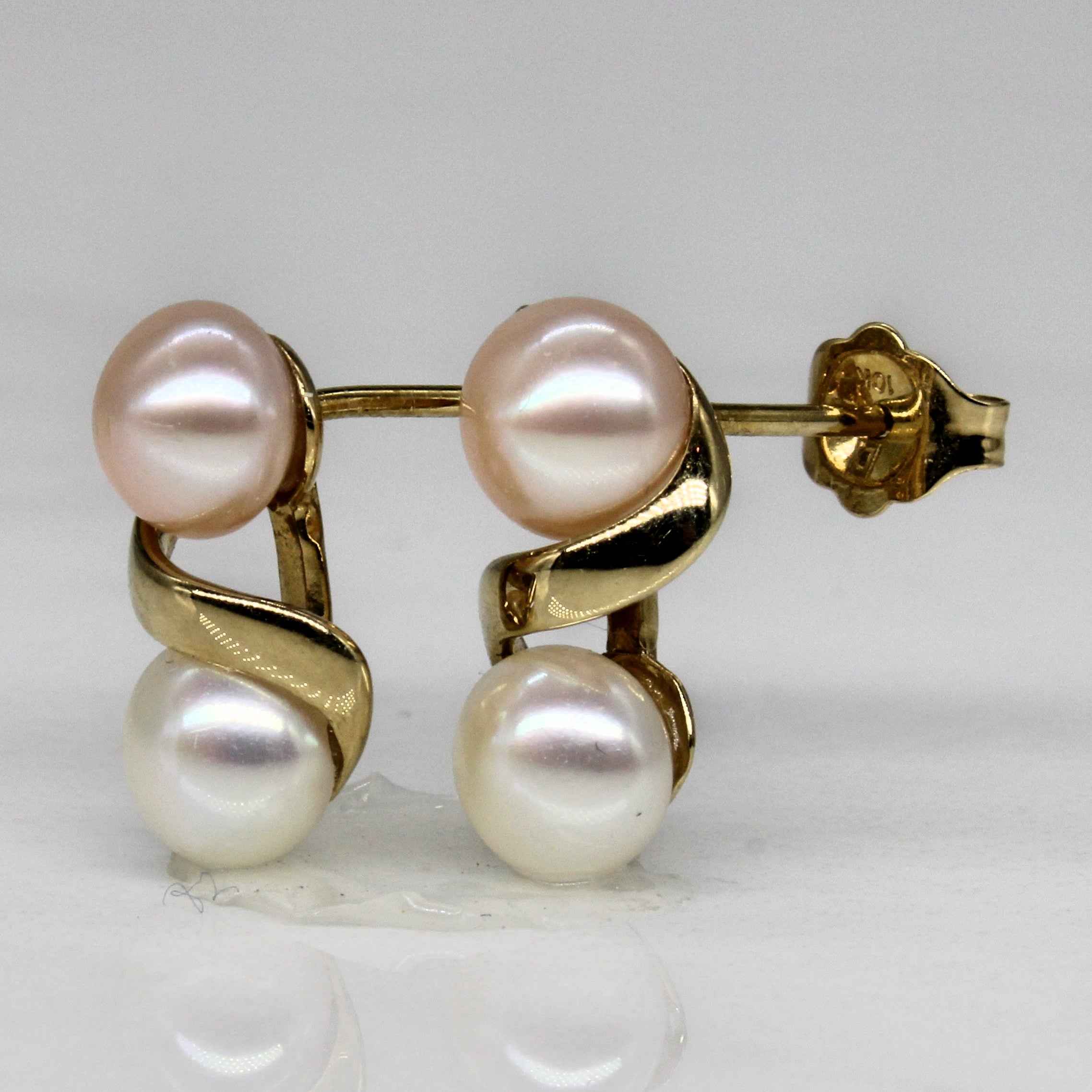 Two Tone Pearl Earrings |