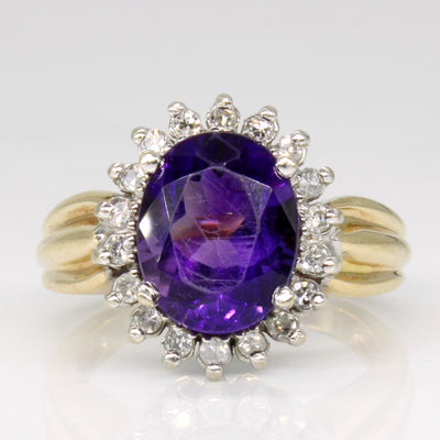 Amethyst & Diamond Cocktail Ring | 1.45ct, 0.18ctw | SZ 5.5 |