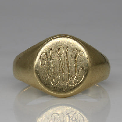 10k Yellow Gold Initial Signet Ring | SZ 10.25 |