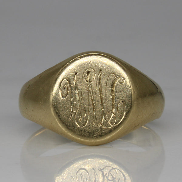 10k Yellow Gold Initial Signet Ring | SZ 10.25 |
