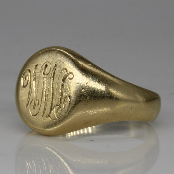 10k Yellow Gold Initial Signet Ring | SZ 10.25 |