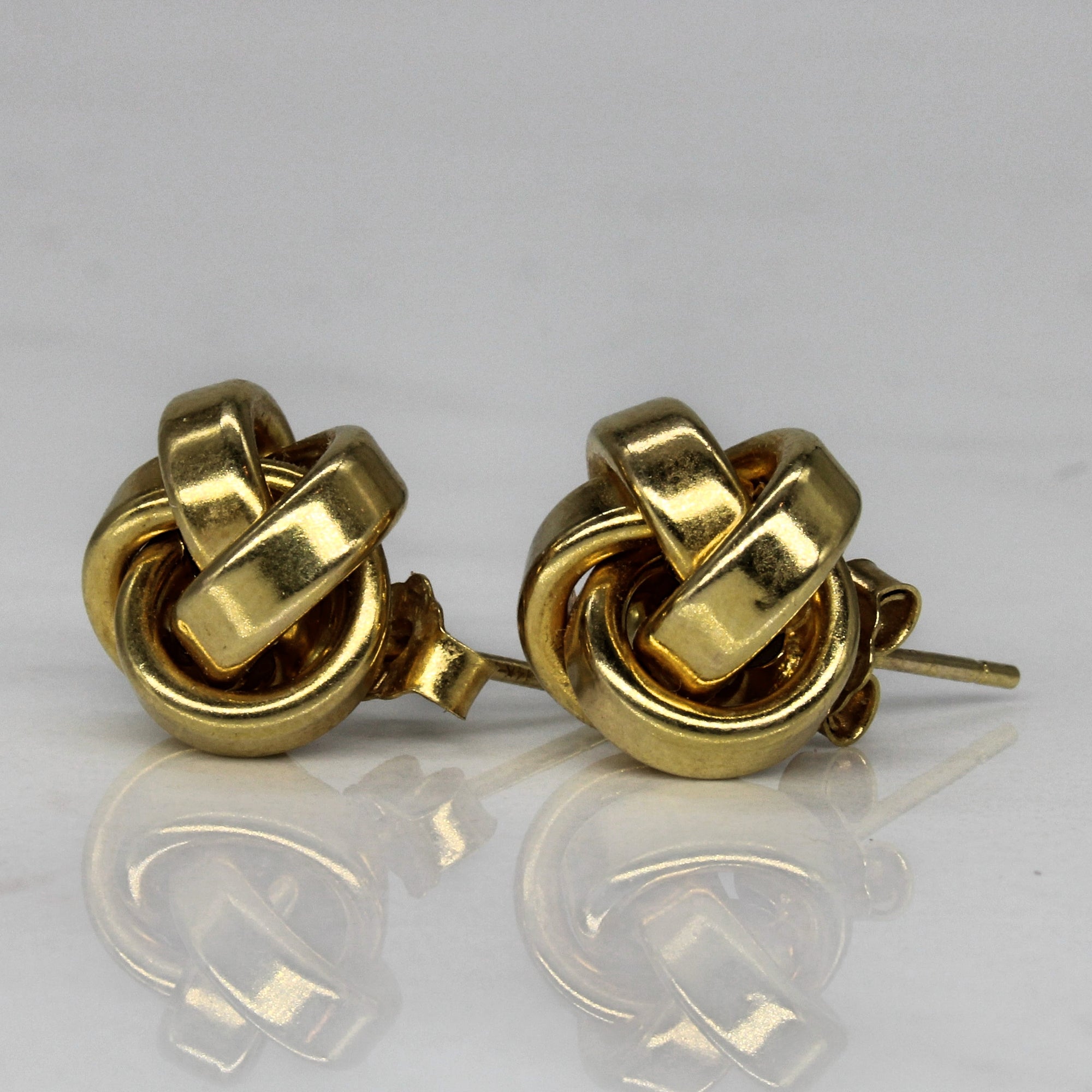 14k Yellow Gold Love Knot Earrings |