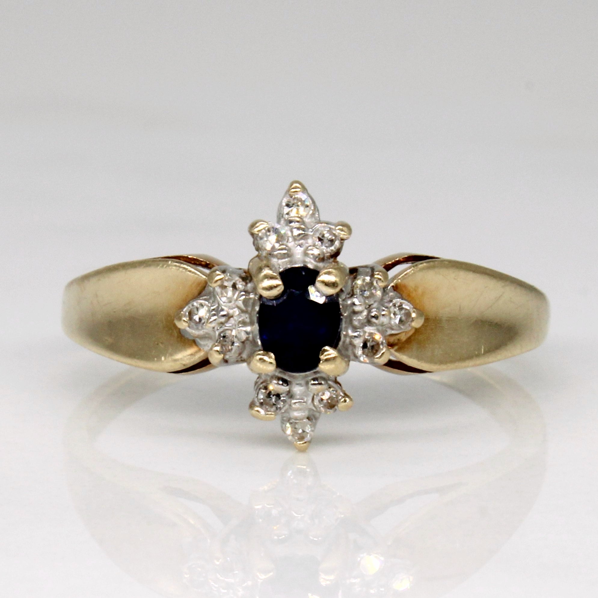 Sapphire & Diamond Cluster Ring | 0.18ct, 0.06ctw | SZ 7 |