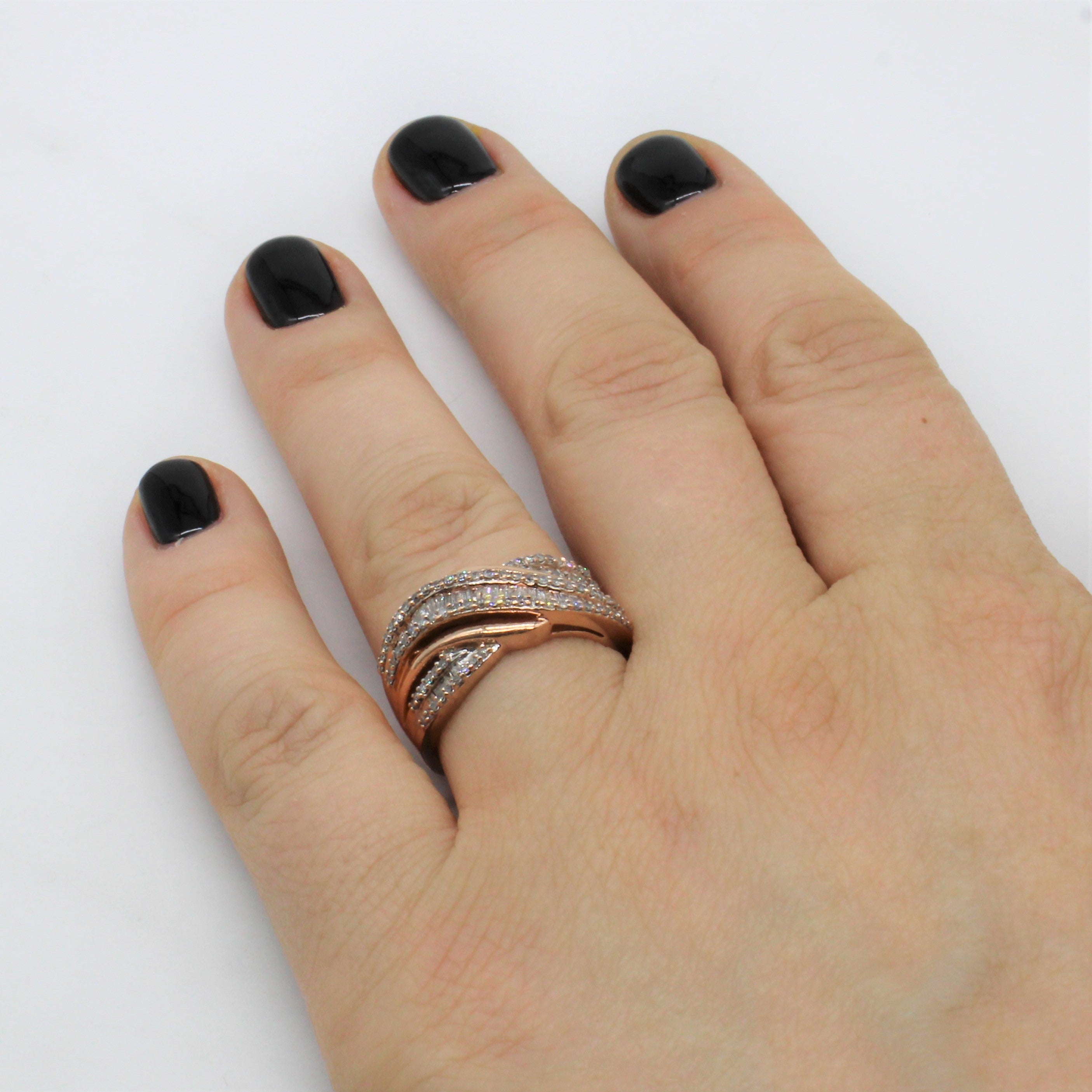 Bypass Diamond Rose Gold Ring | 0.50ctw | SZ 7.25 |