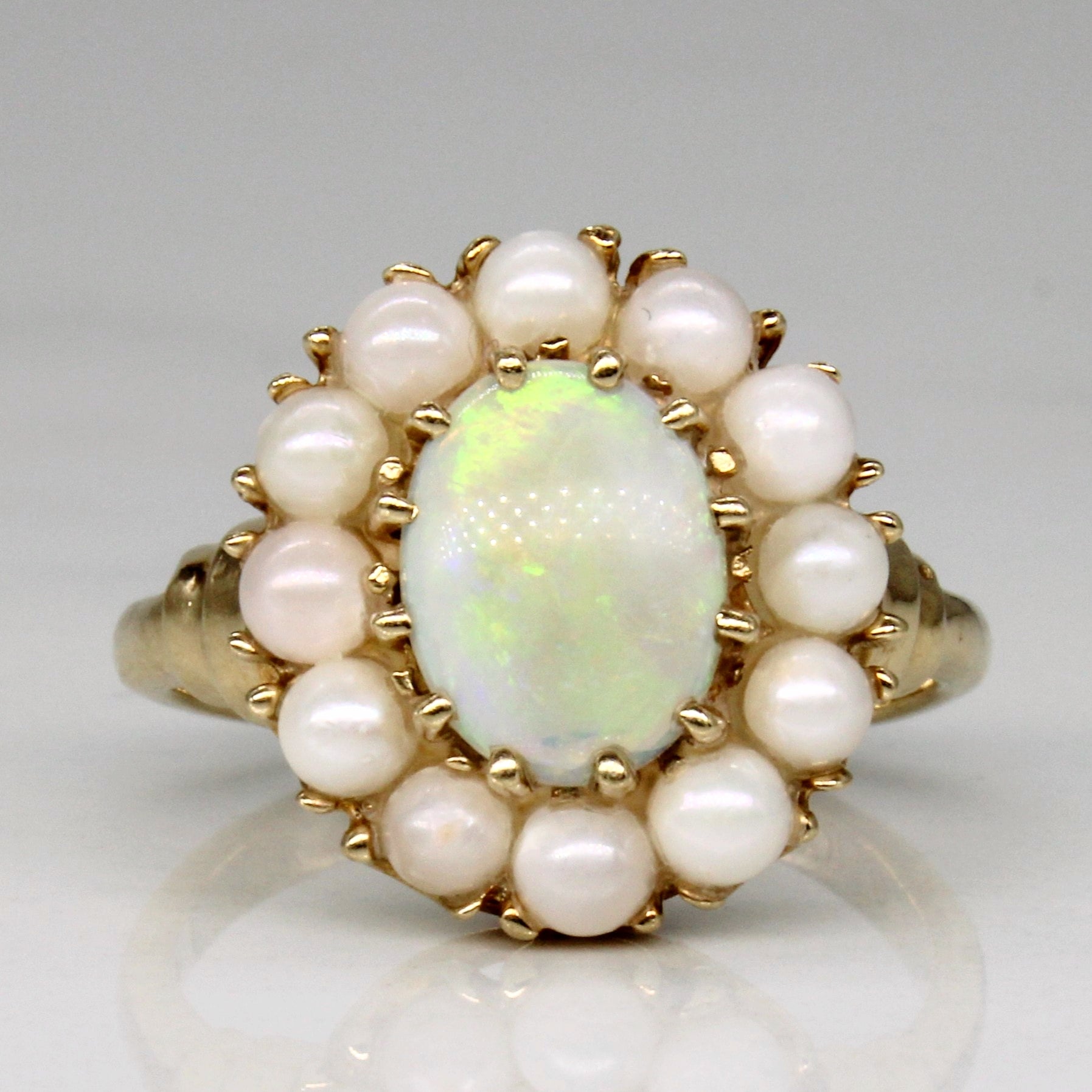 Opal & Pearl Cocktail Ring | 0.53ct | SZ 4.5 |