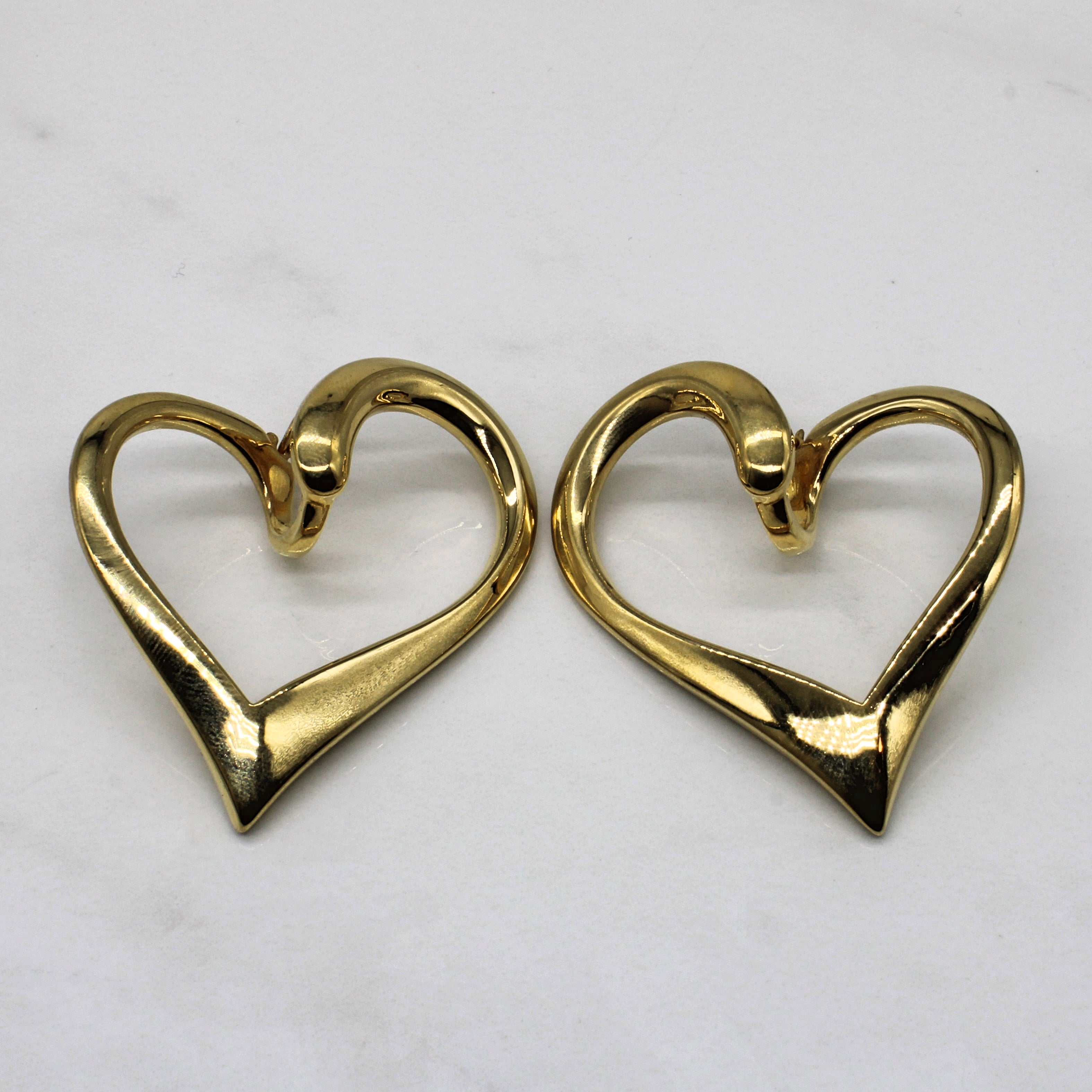 Graziella' Yellow Gold Heart Earrings |