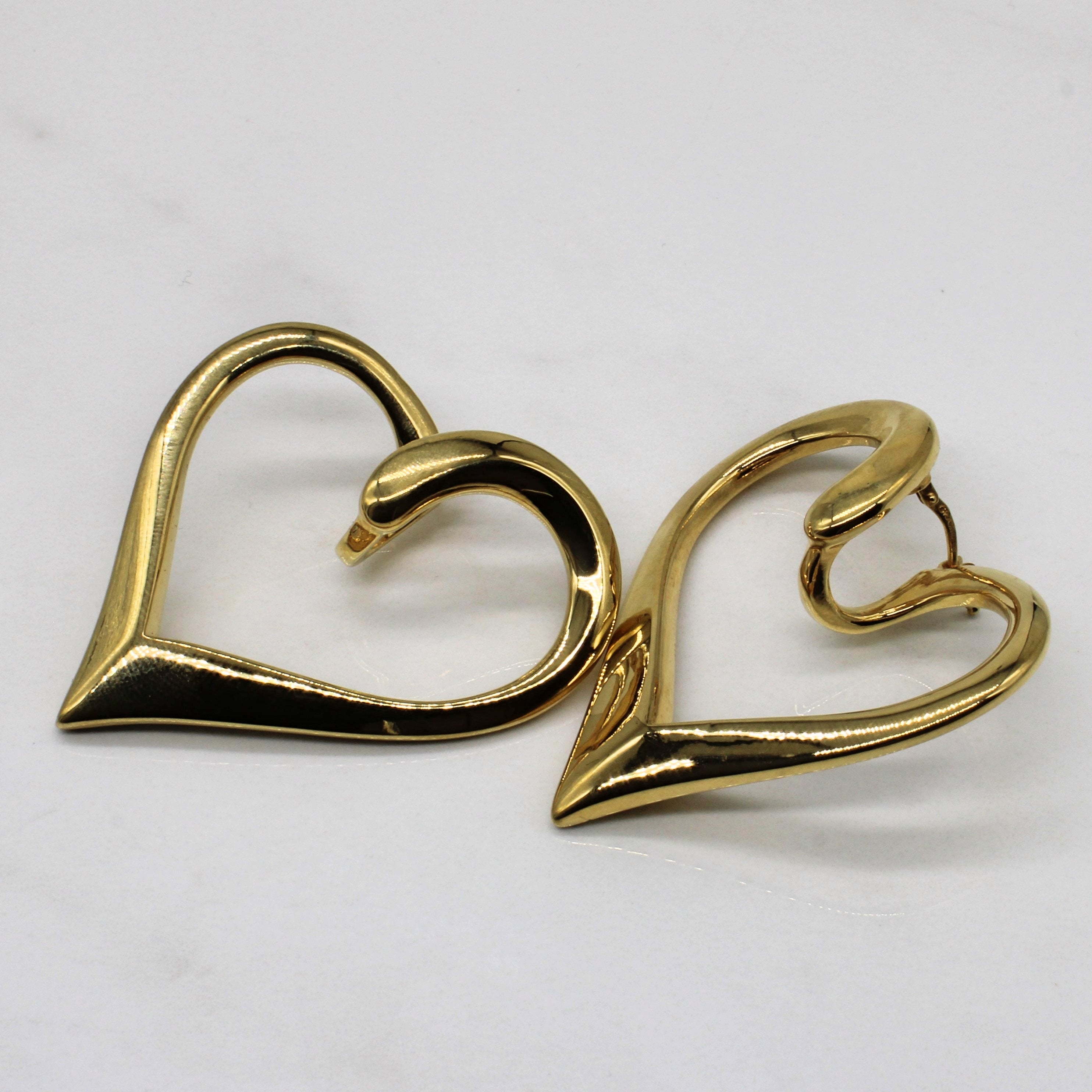 Graziella' Yellow Gold Heart Earrings |