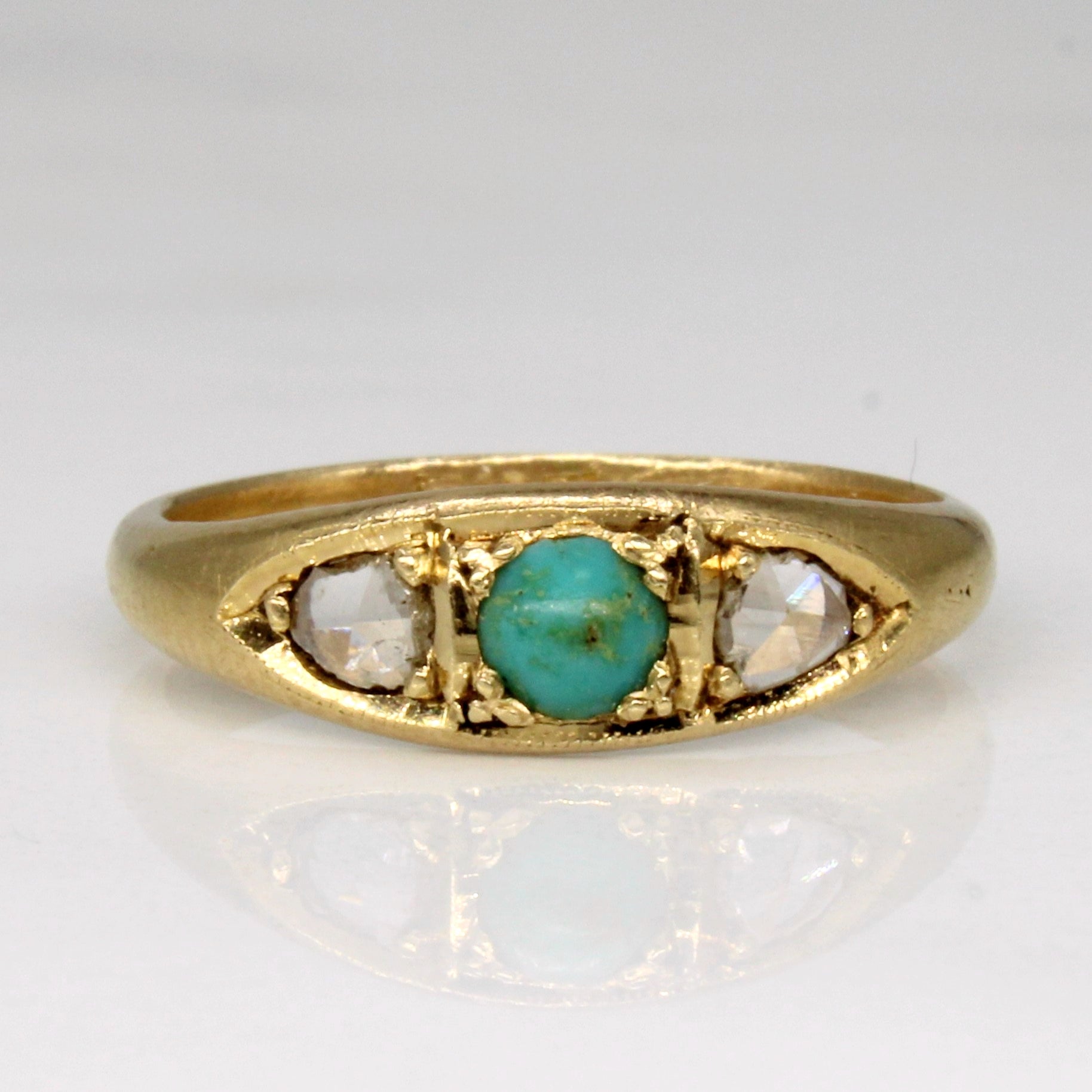 1936 Egyptian Diamond & Turquoise Ring | 0.14ctw, 0.13ct | SZ 4.25 |