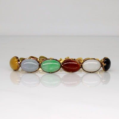 Cabochon Multi Colour Jade Bracelet | 12.00ctw | 6
