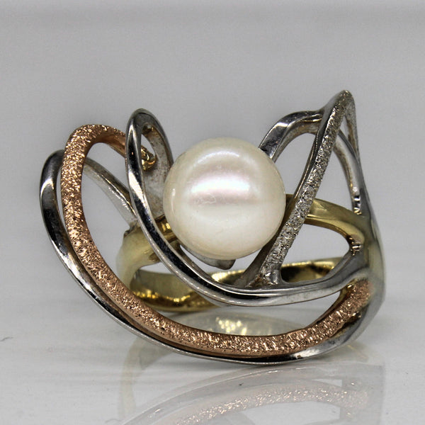 Abstract Pearl Cocktail Ring | SZ 6.25 |