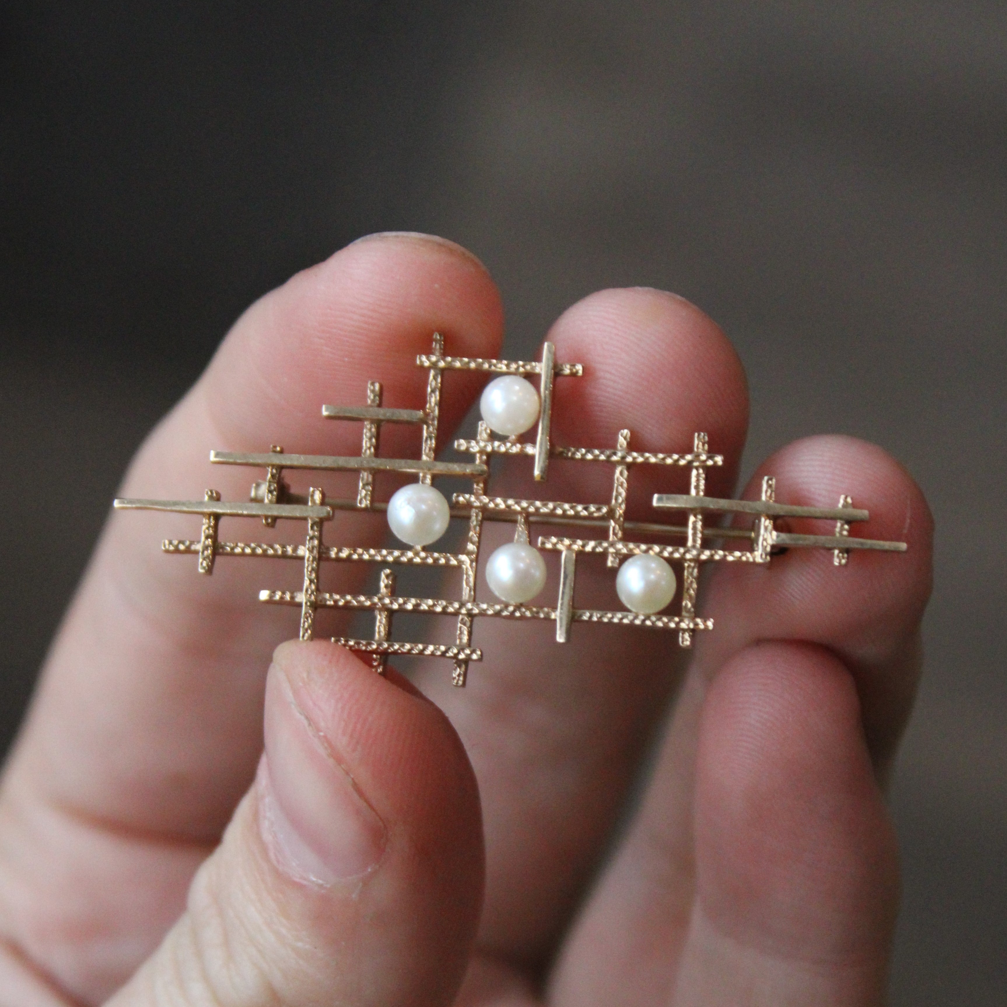 Pearl Abstract Brooch