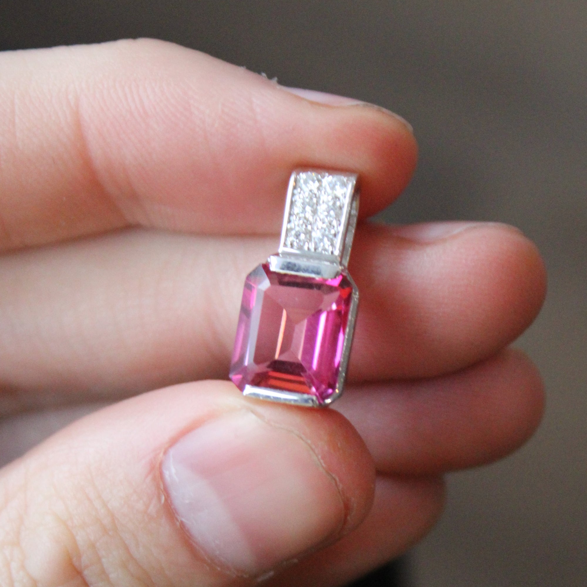 Pink Topaz & Diamond Pendant | 4.70ct, 0.15ctw |