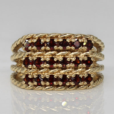 Triple Row Garnet Ring | 0.55ctw | SZ 6.25 |