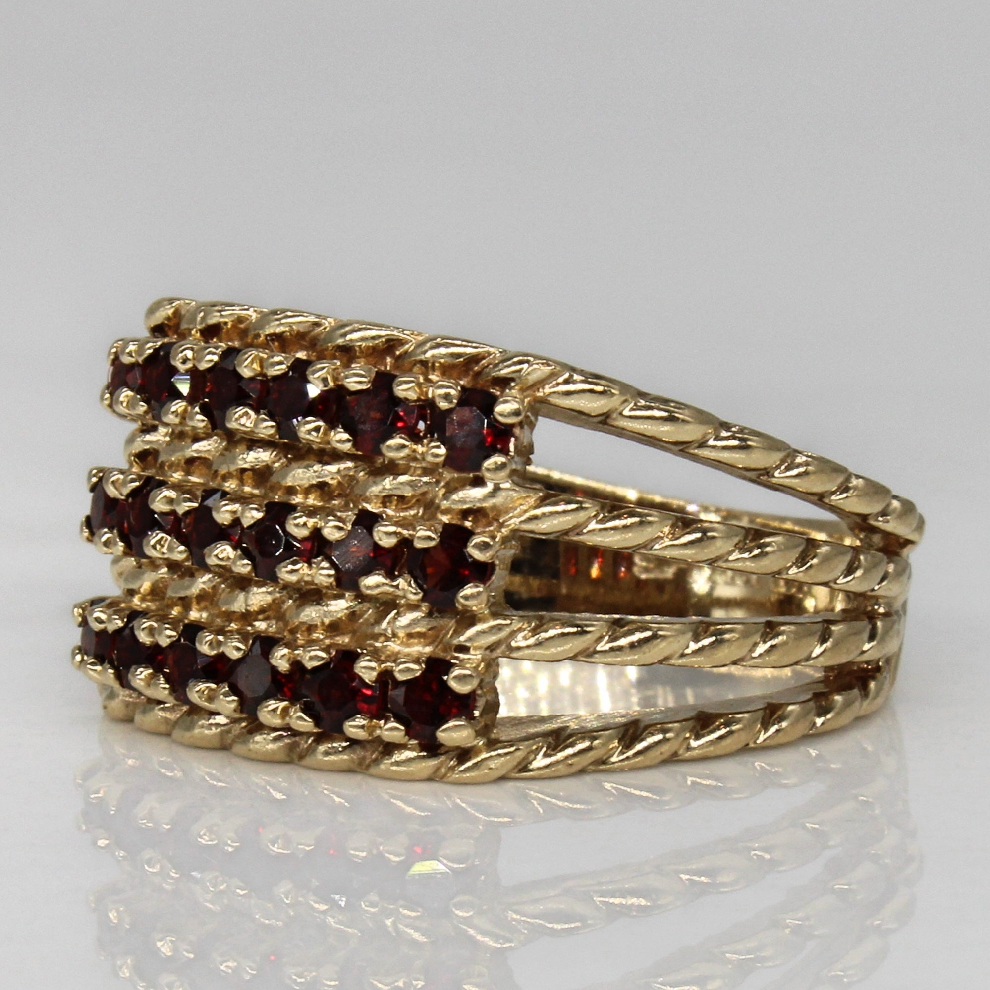 Triple Row Garnet Ring | 0.55ctw | SZ 6.25 |