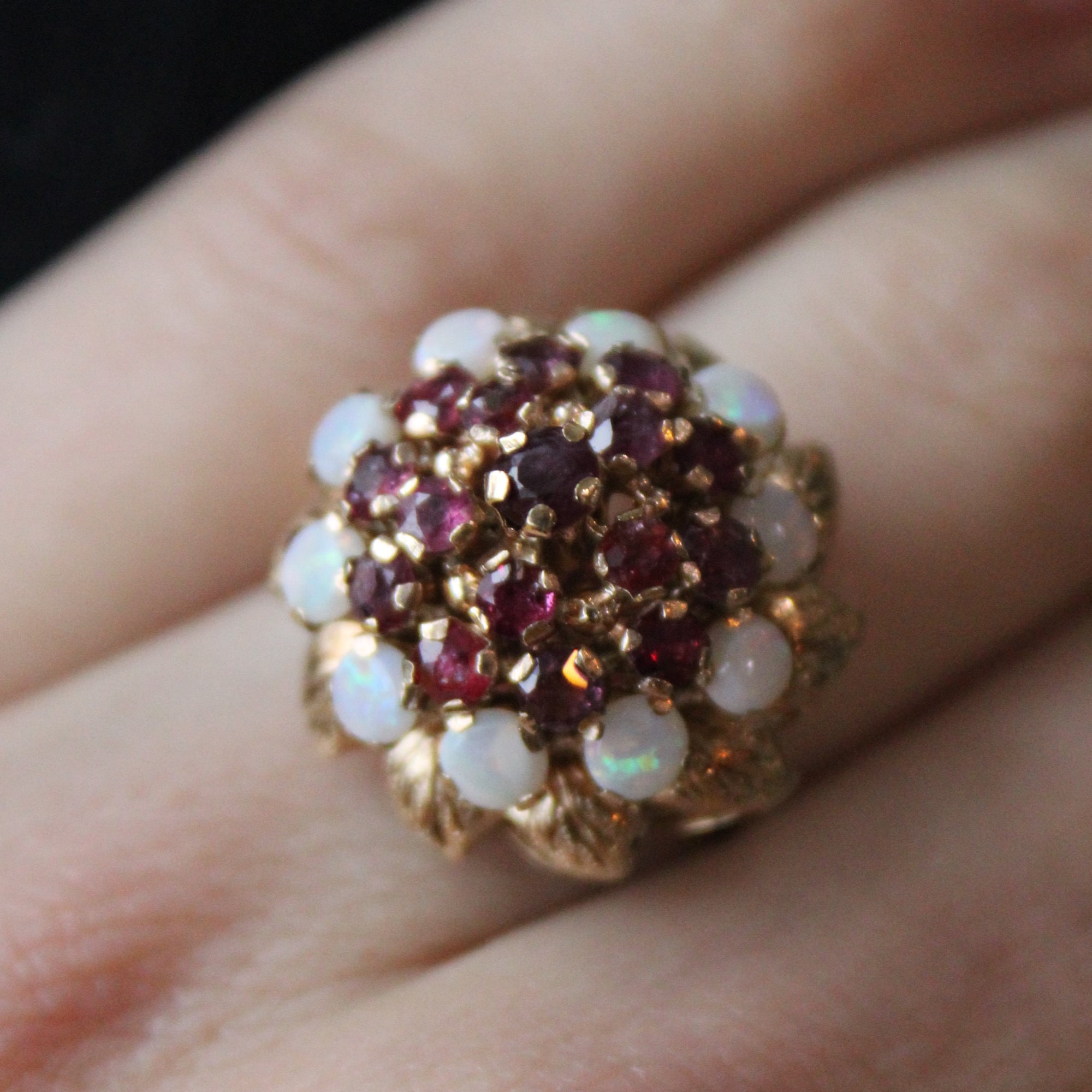 Ruby & Opal Cocktail Ring | 1.65ctw, 1.00ctw | SZ 7.5 |