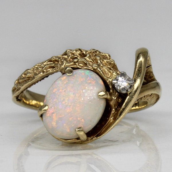 Abstract Opal & Diamond Cocktail Ring | 1.10ct, 0.03ctw | SZ 6.5 |