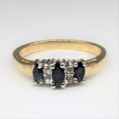 Marquise Sapphire & Diamond Ring | 0.35ctw, 0.02ctw | SZ 5.5 |