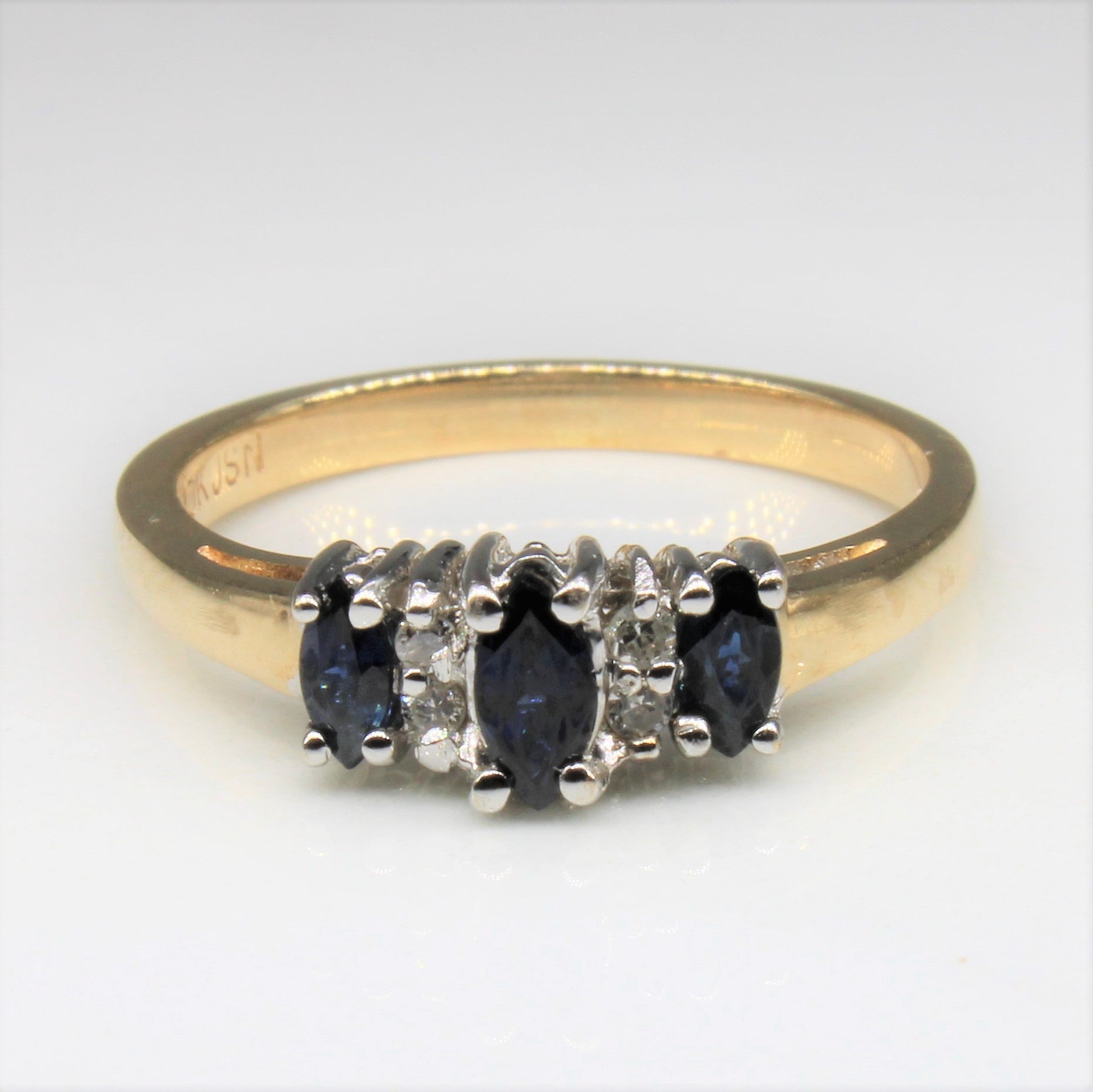 Marquise Sapphire & Diamond Ring | 0.35ctw, 0.02ctw | SZ 5.5 |