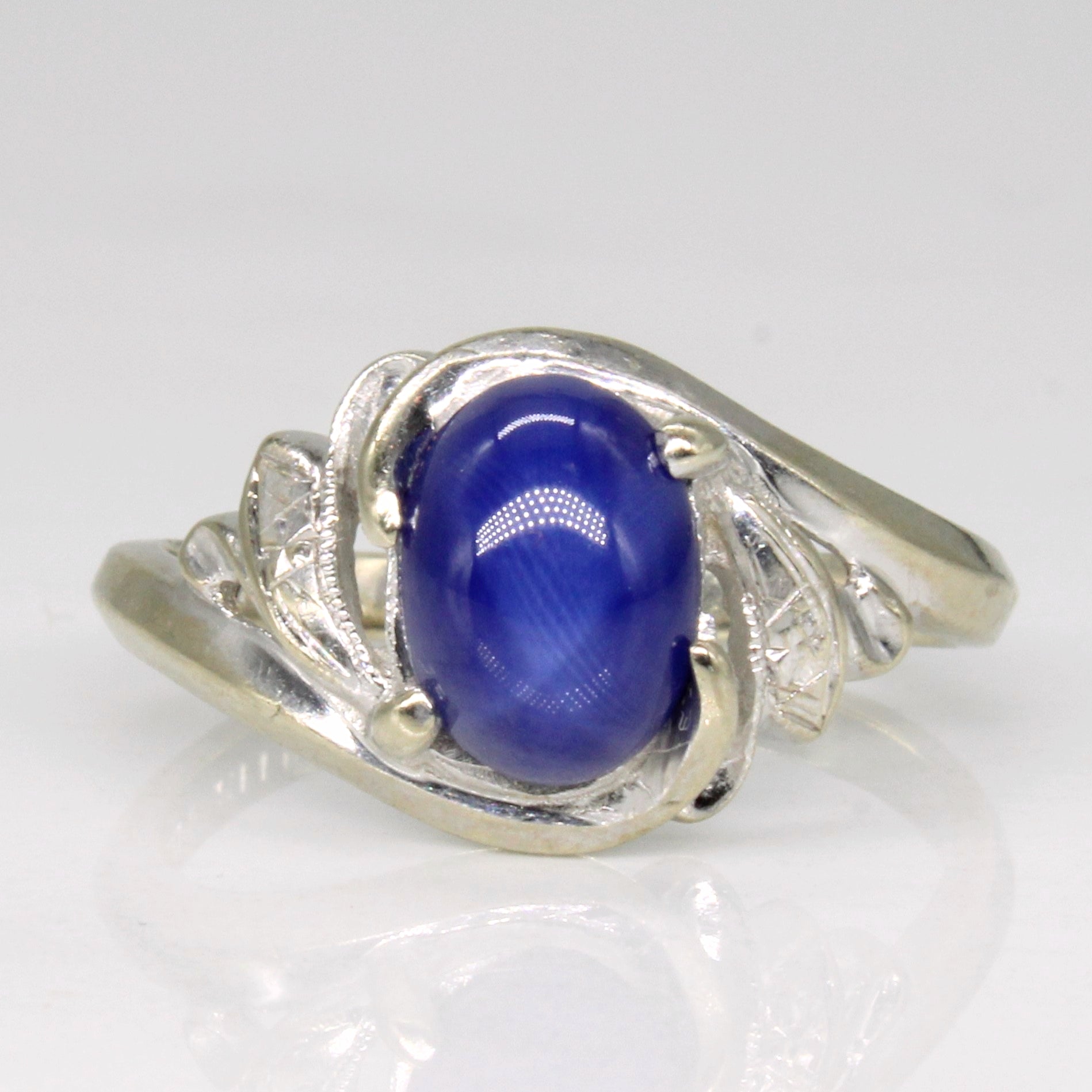 Synthetic Star Sapphire Bypass Ring | 1.60ct | SZ 6.25 |