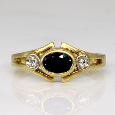 Split Shank Sapphire & Diamond Ring | 0.45ct, 0.02ctw | SZ 4.25 |