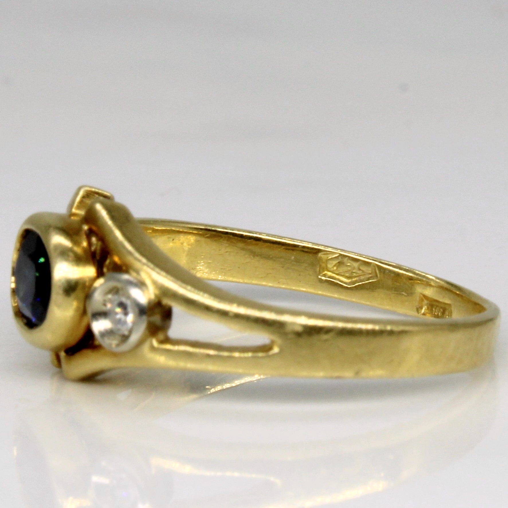 Split Shank Sapphire & Diamond Ring | 0.45ct, 0.02ctw | SZ 4.25 |