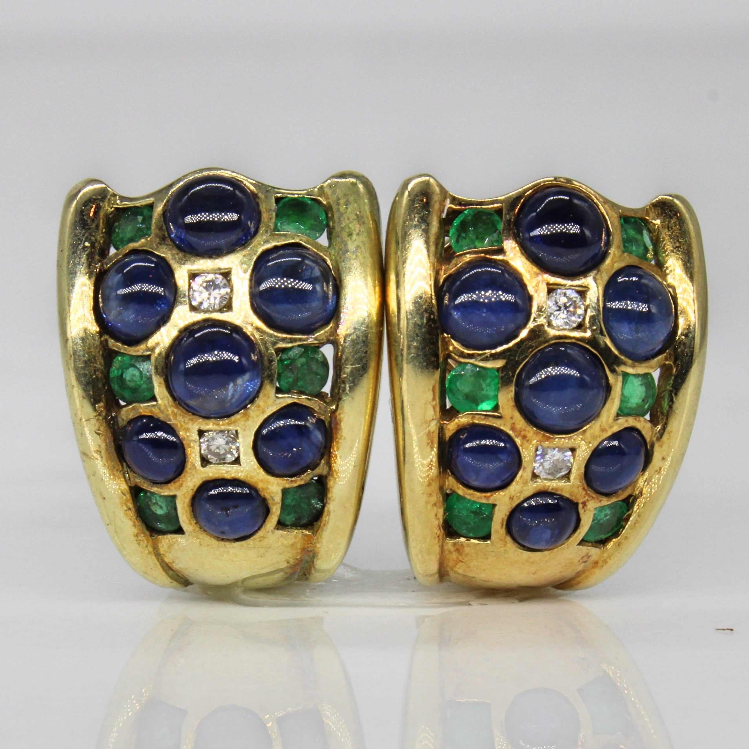 Multi Gem Shield Earrings | 4.86ctw, 0.08ctw |
