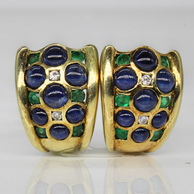 Multi Gem Shield Earrings | 4.86ctw, 0.08ctw |