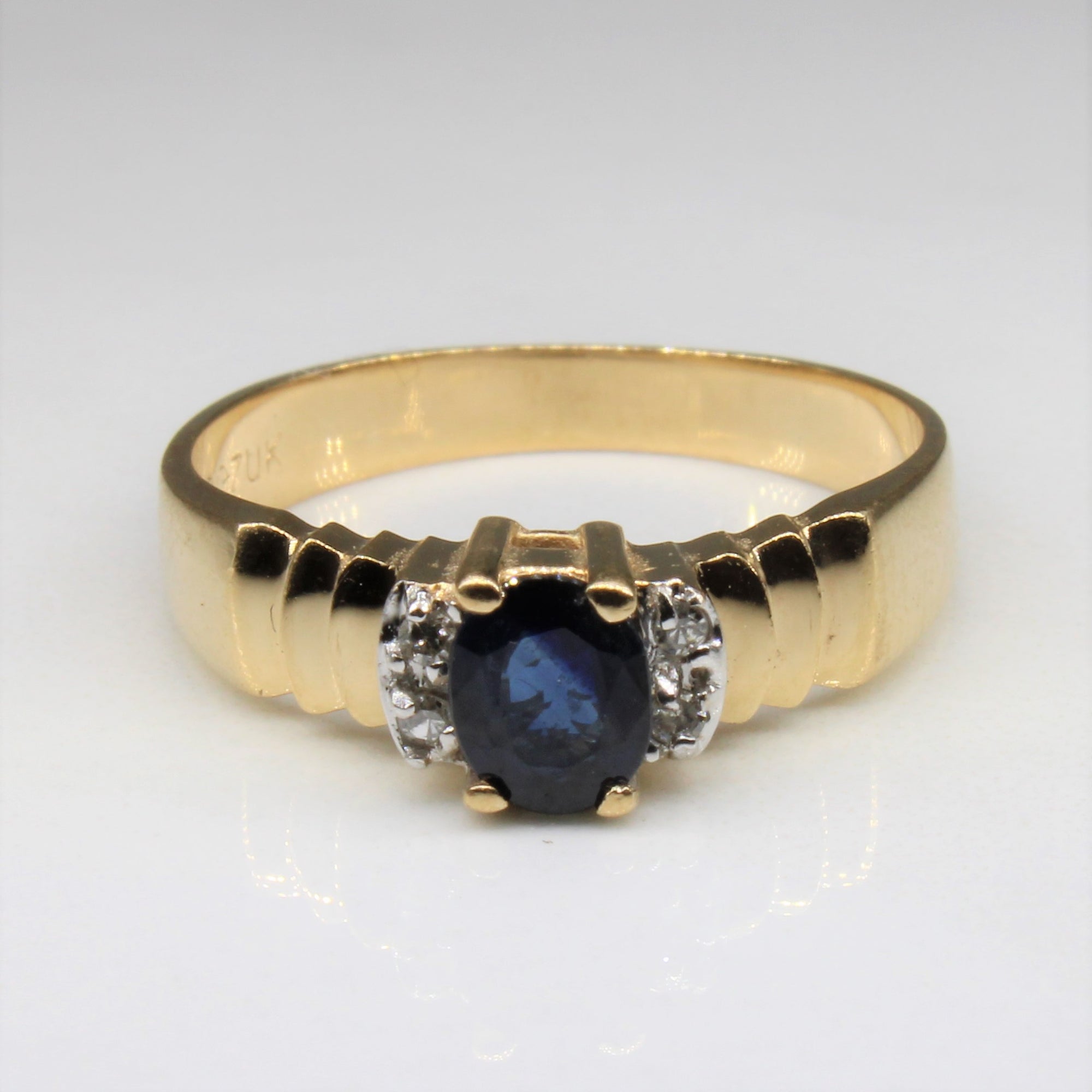 Oval Sapphire & Diamond Ring | 0.40ct, 0.02ctw | SZ 6.25 |